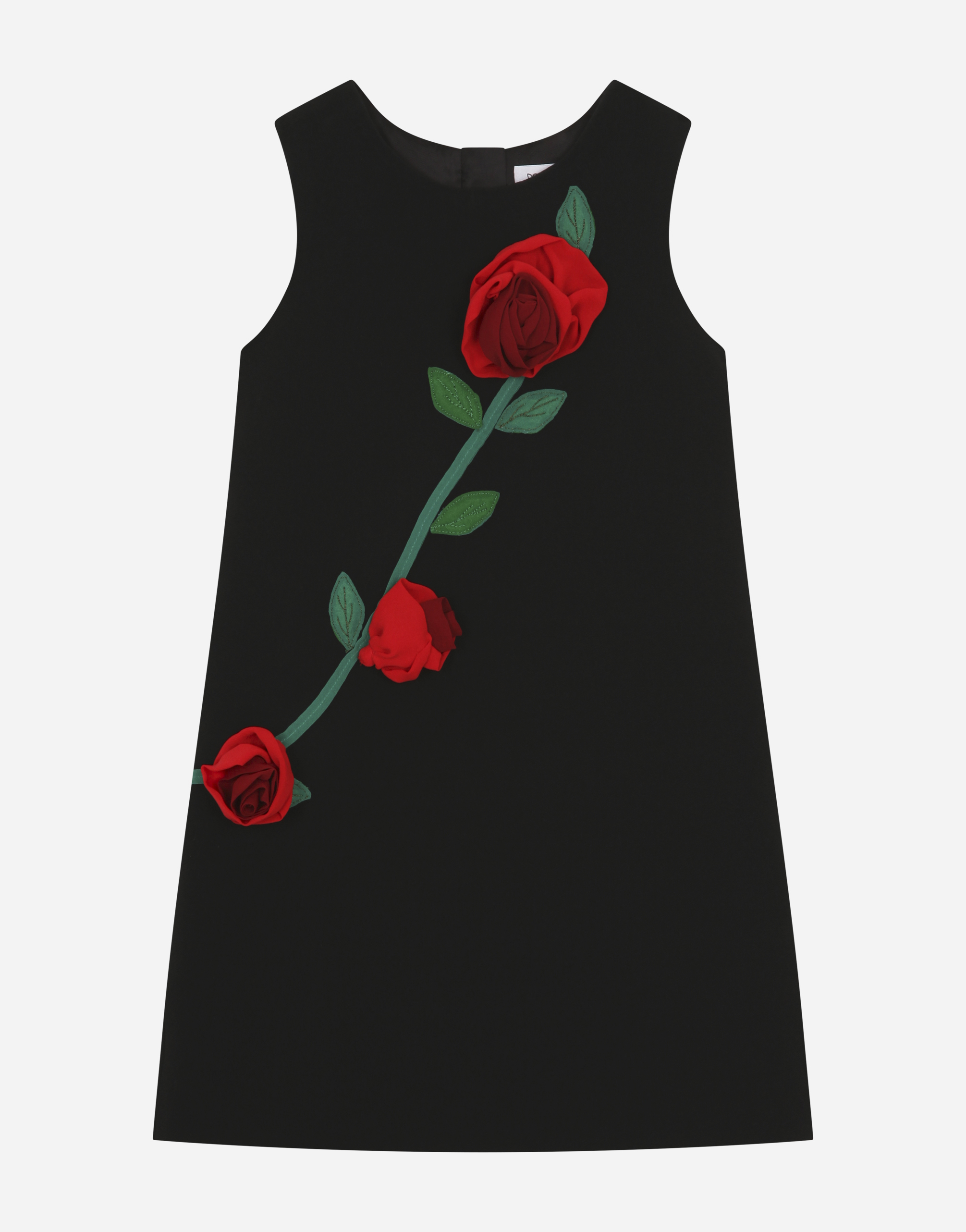 Dolce & Gabbana Kids' Short Cady Dress With Organza Rose
