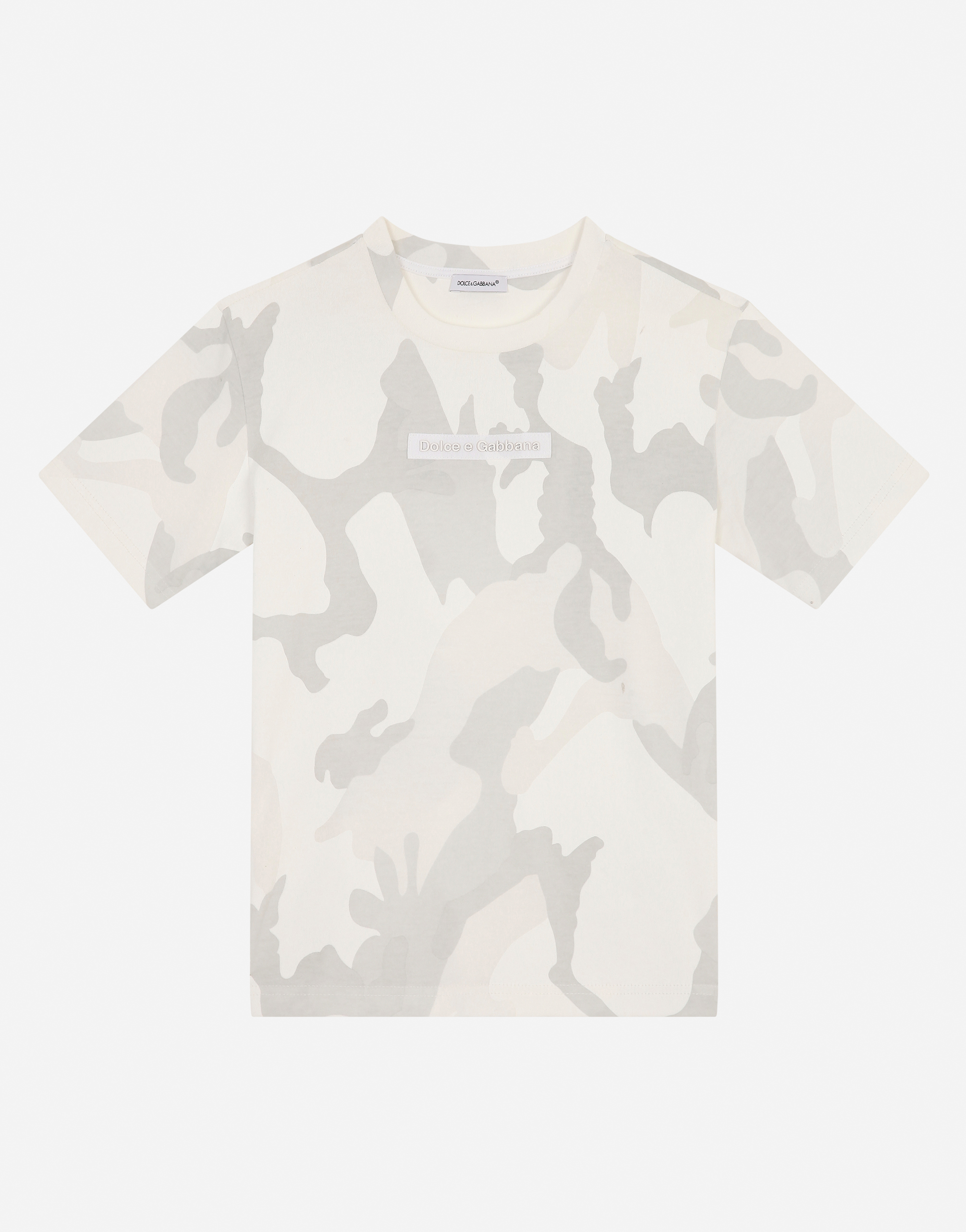 Dolce & Gabbana Kids' Jersey T-shirt With Camouflage Print