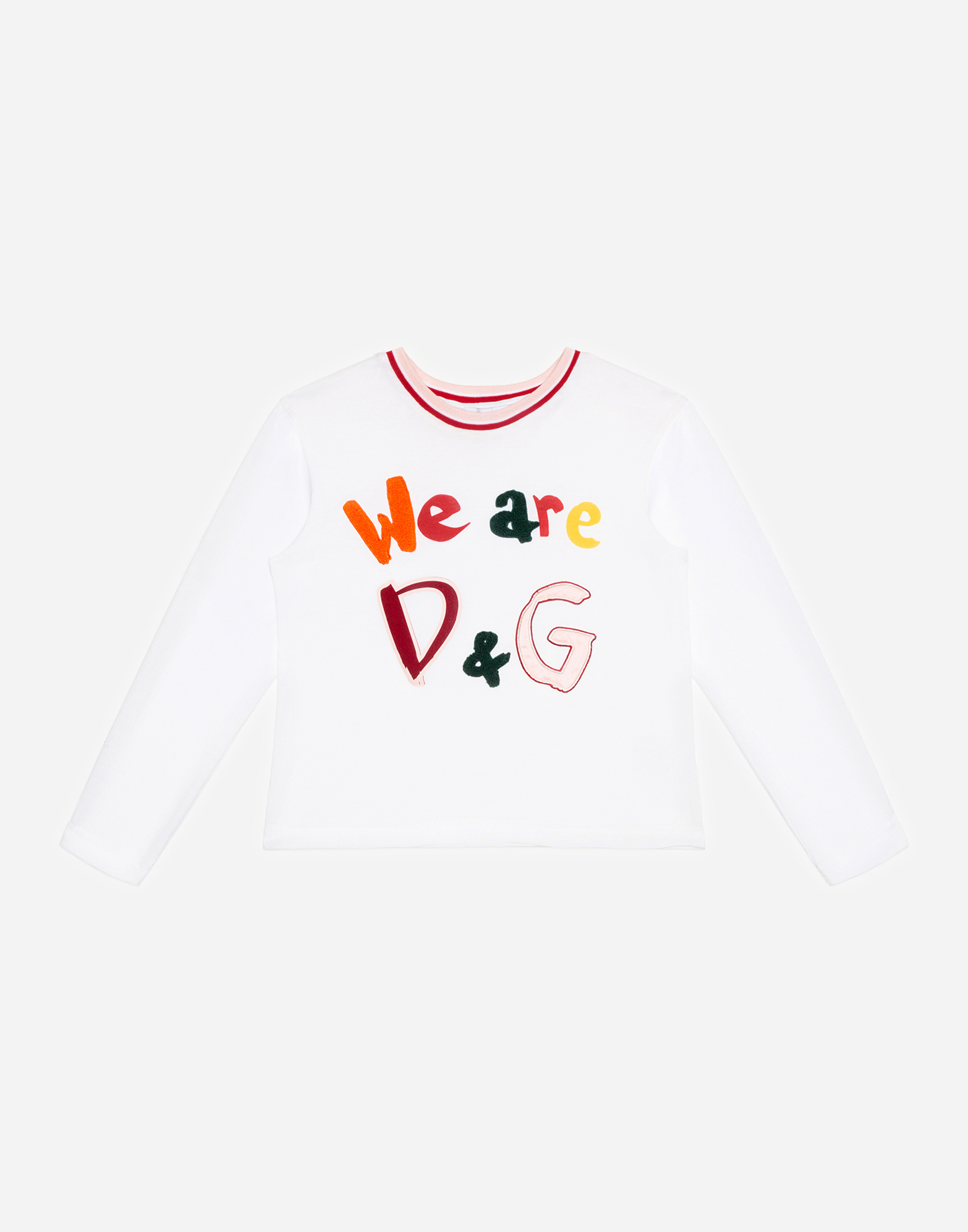 Dolce & Gabbana Kids' Long-sleeved Jersey T-shirt With Patch Embellishment