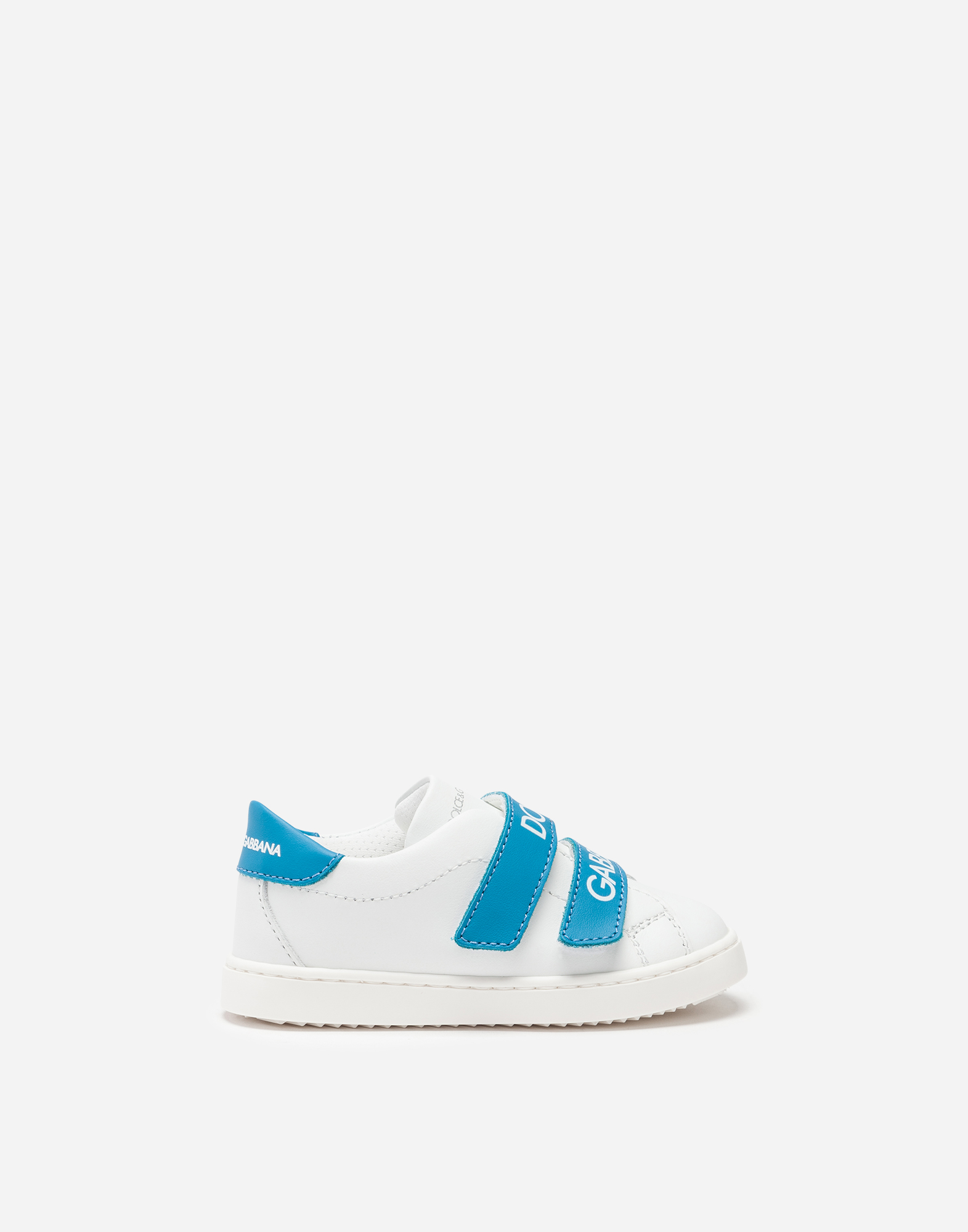 Dolce & Gabbana Babies' First Steps Portofino Sneakers In Branded Nappa Leather