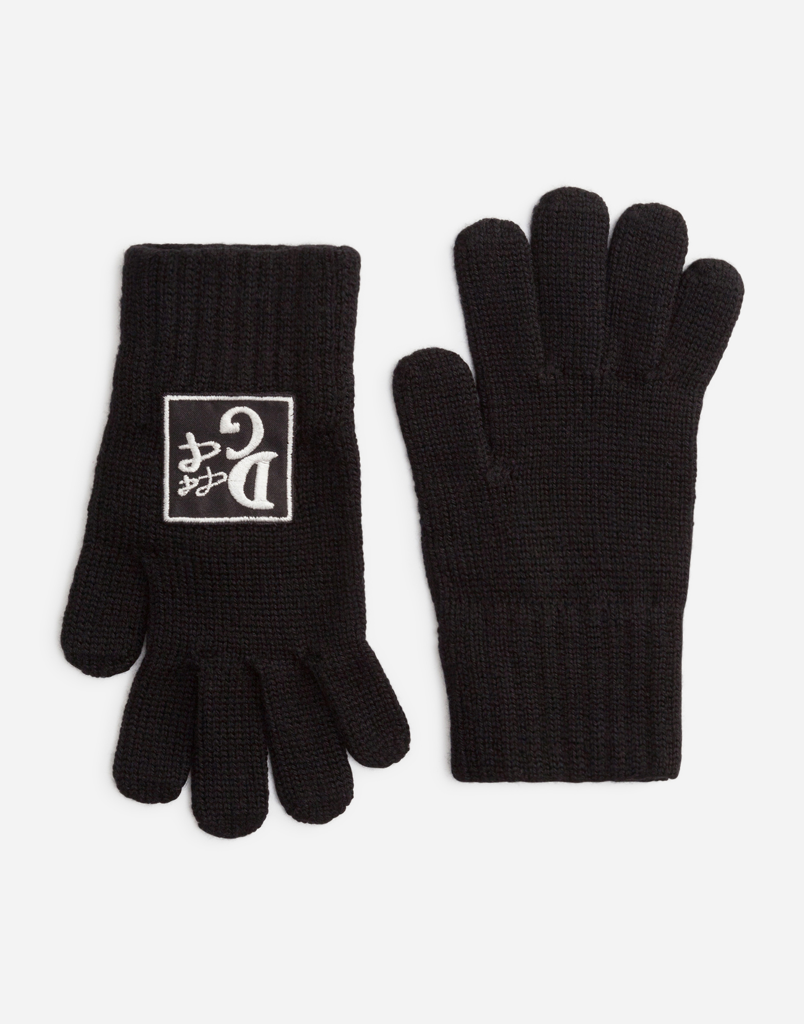 Dolce & Gabbana Kids' Knit Gloves With Logo Patch