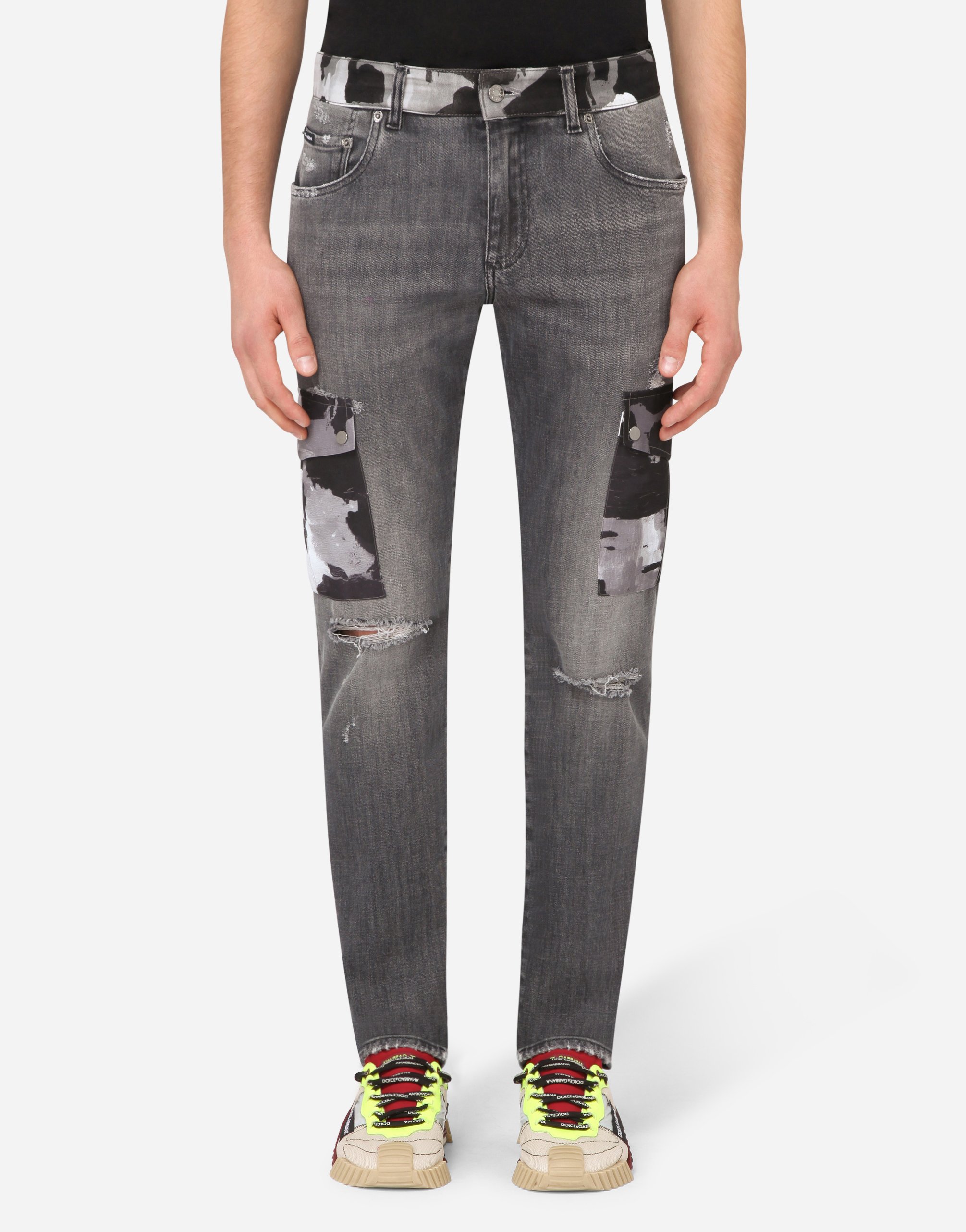 Dolce & Gabbana JEANS WITH CAMOUFLAGE DETAILS
