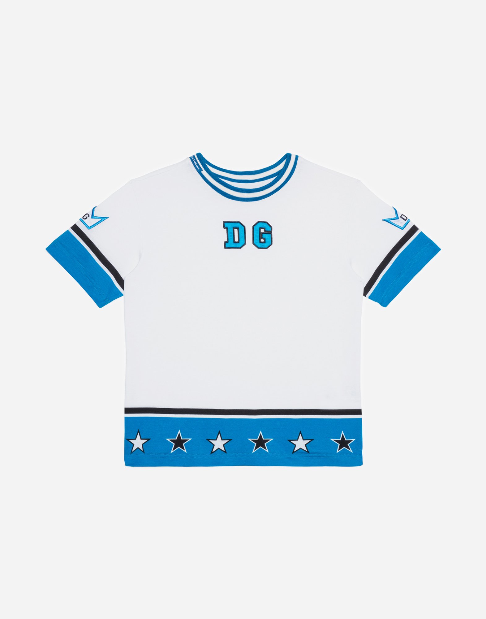 Dolce & Gabbana Kids' Jersey T-shirt With Dg And Crown Patch Embellishment