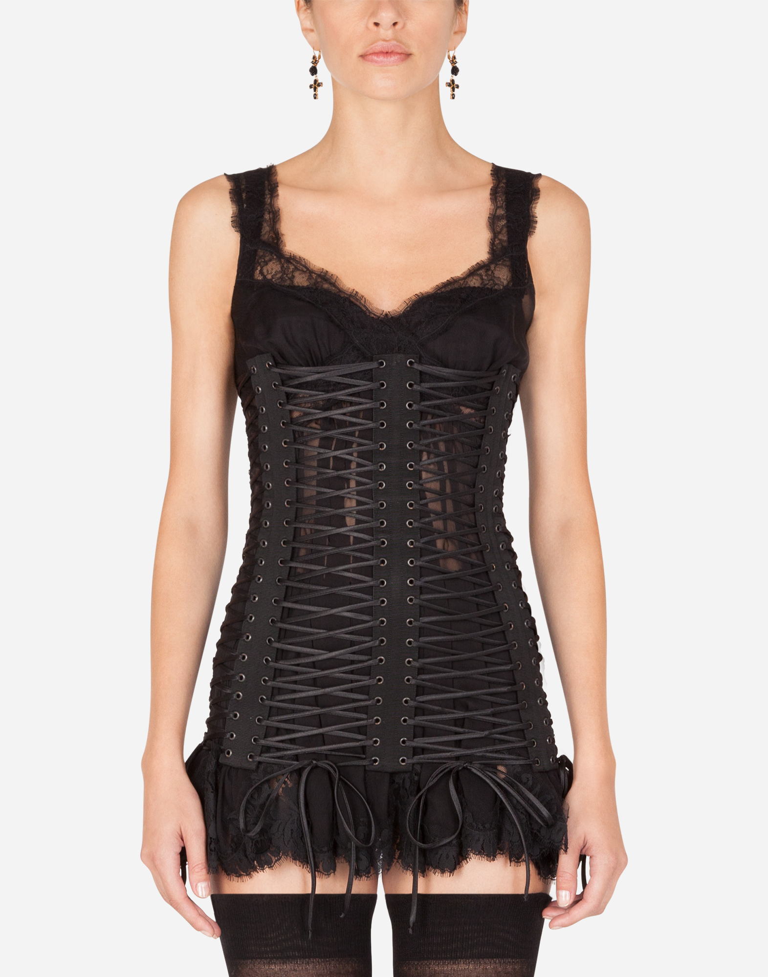 Dolce & Gabbana Cropped Bustier Top With Laces