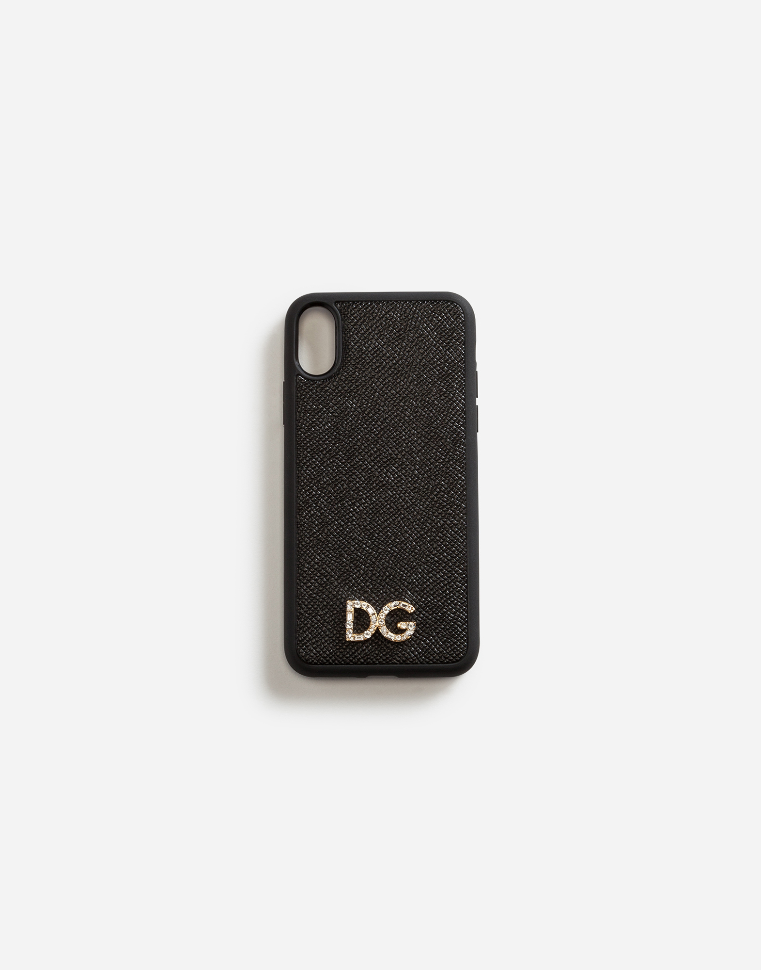 Dolce & Gabbana Dauphine Calfskin Iphone X Cover With Crystal Logo