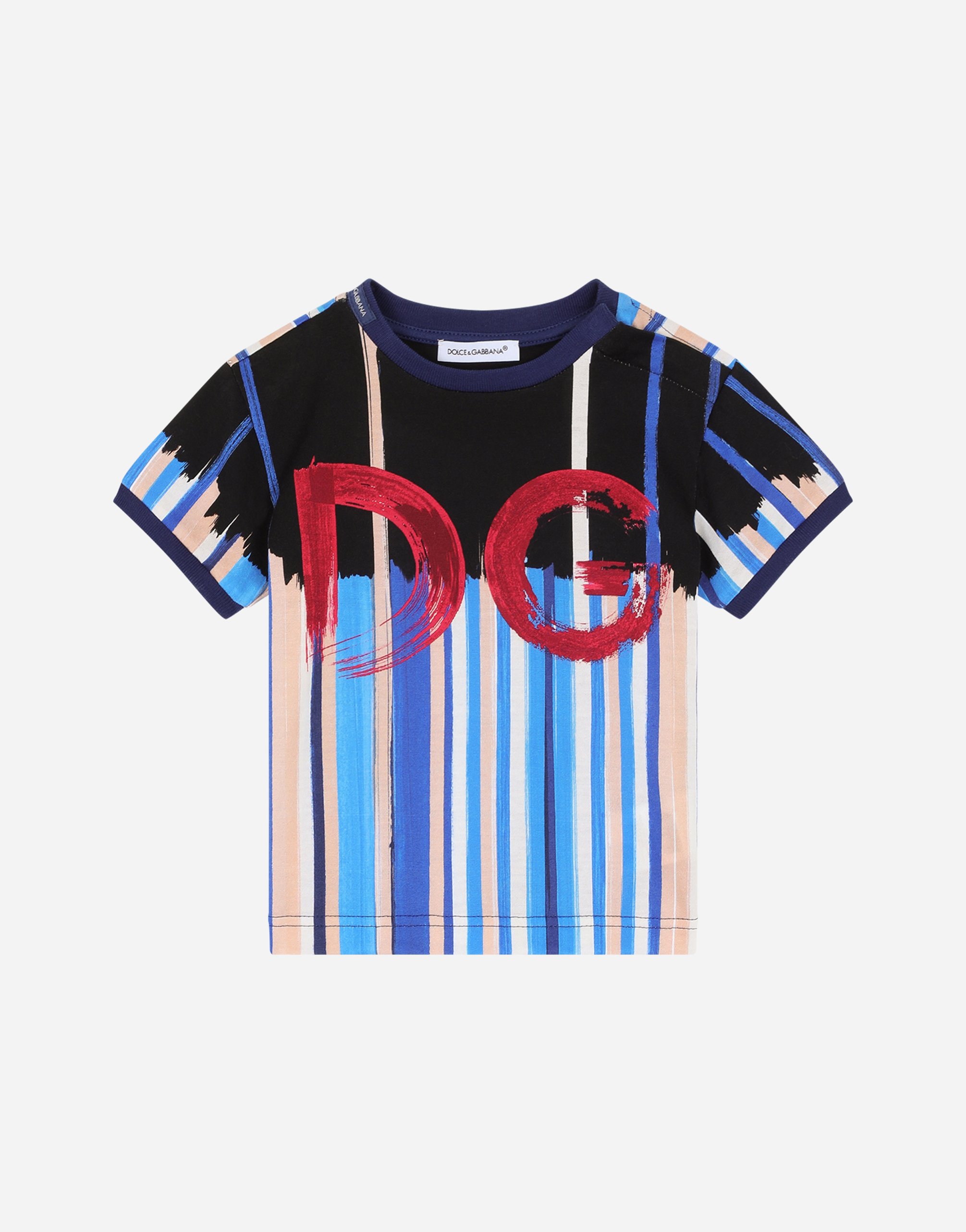 Dolce & Gabbana Kids' Jersey T-shirt With Painted Dg Print