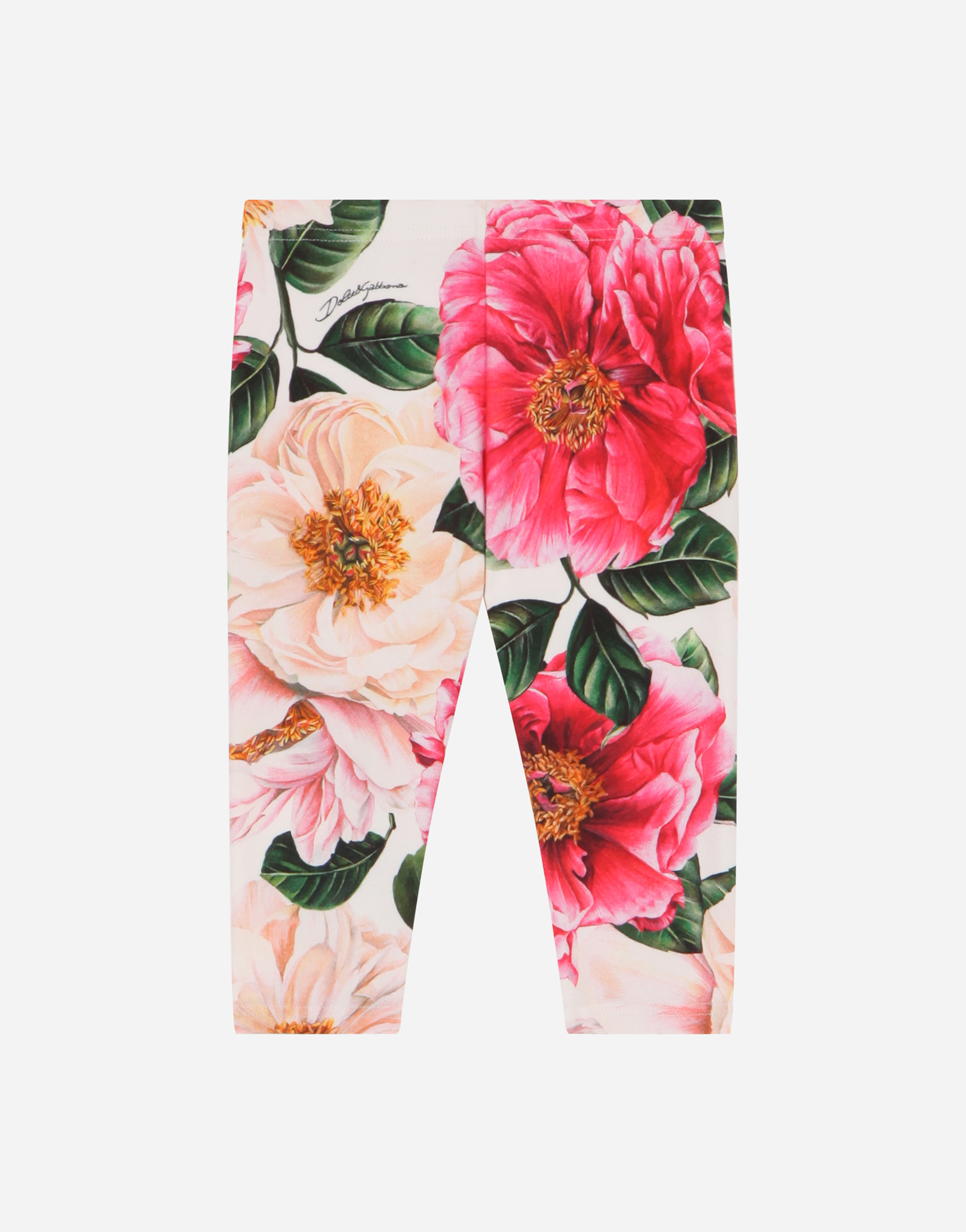 DOLCE & GABBANA Camellia-print interlock leggings