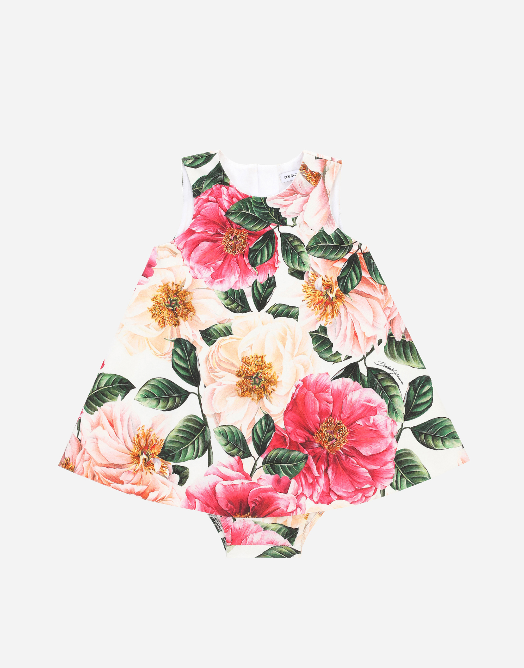 Dolce & Gabbana Kids' Camellia-print Interlock Dress