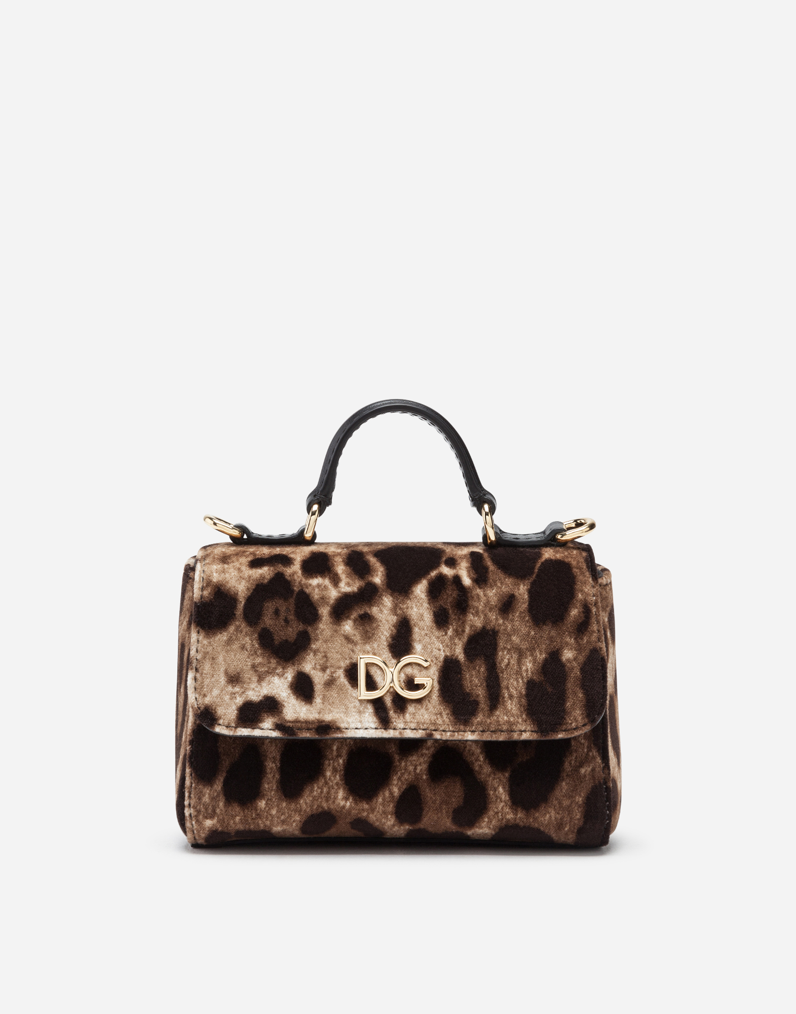 Dolce & Gabbana Kids' Leopard-print Velvet Handbag