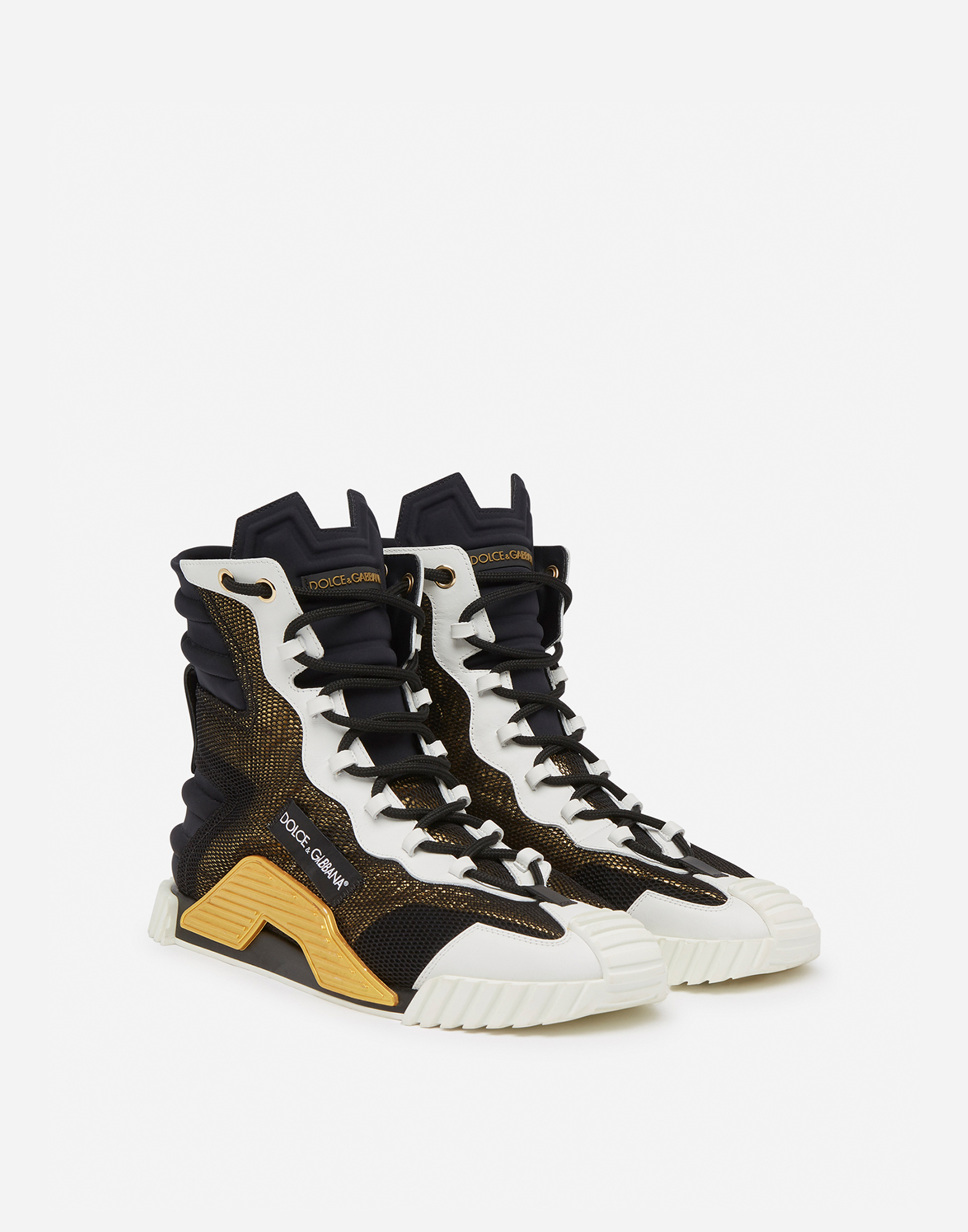 High top NS1 sneakers in mixed materials