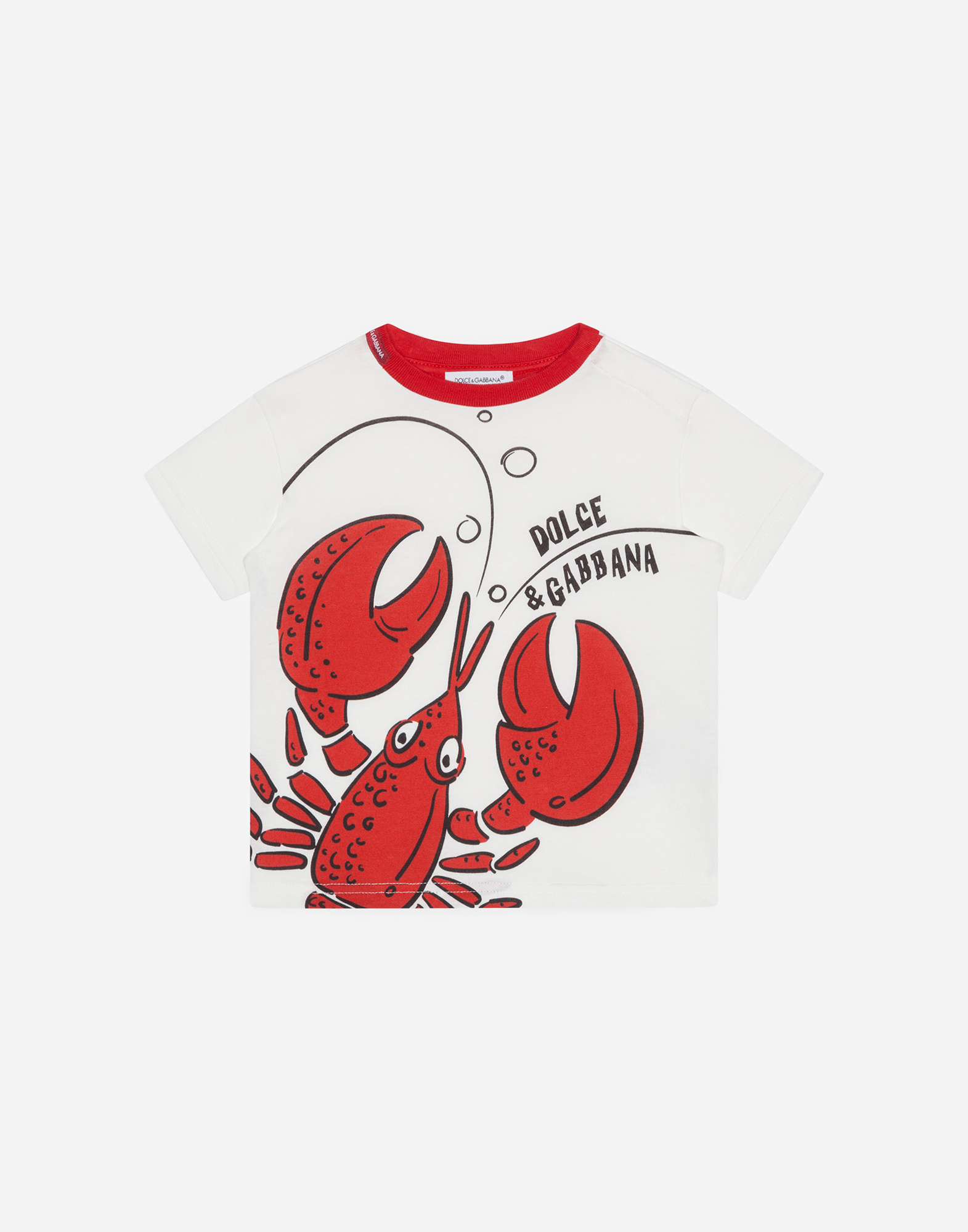 Dolce & Gabbana Kids' Jersey T-shirt With Lobster Print