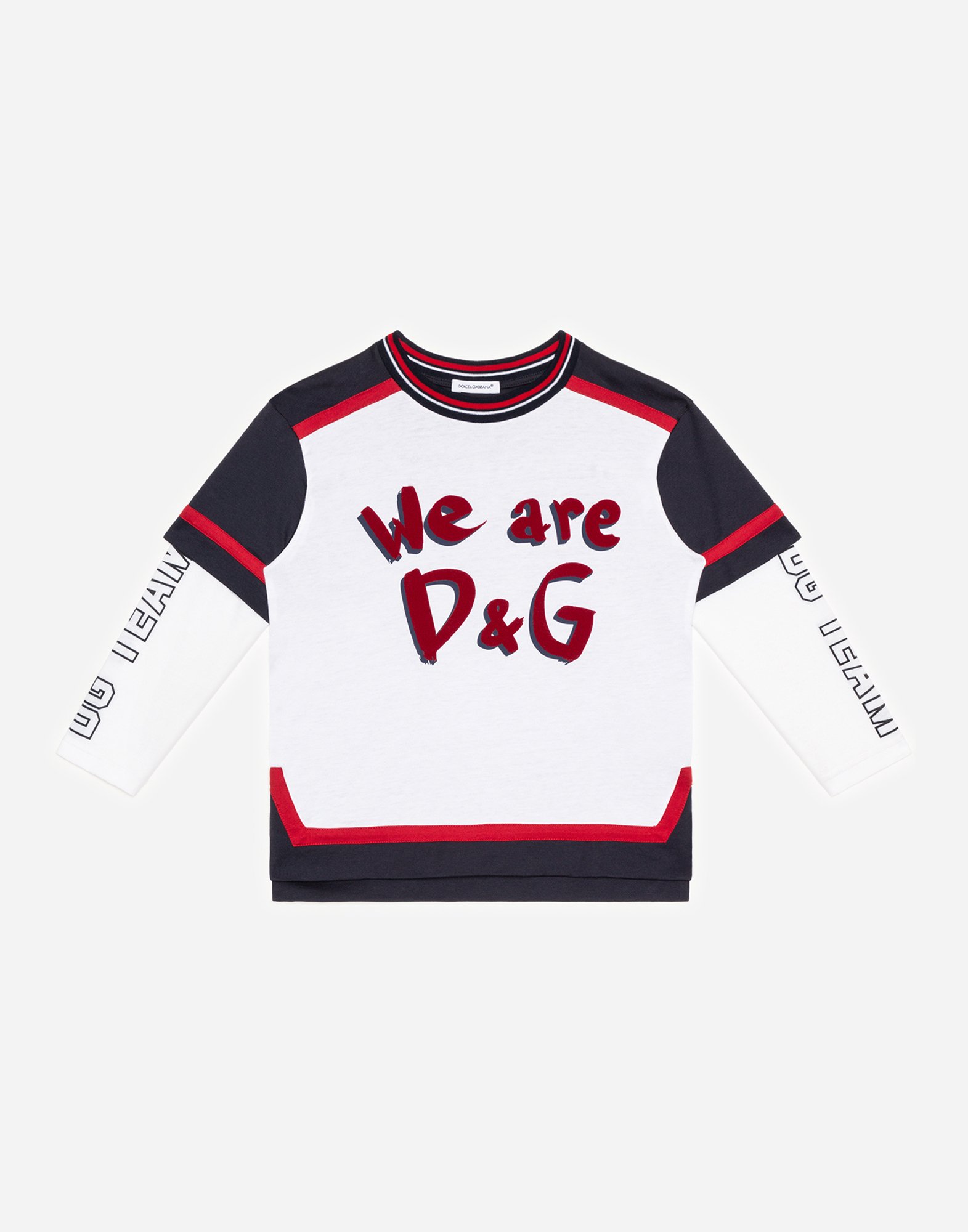 Dolce & Gabbana Kids' Long-sleeved Jersey T-shirt With We Are D&g Print