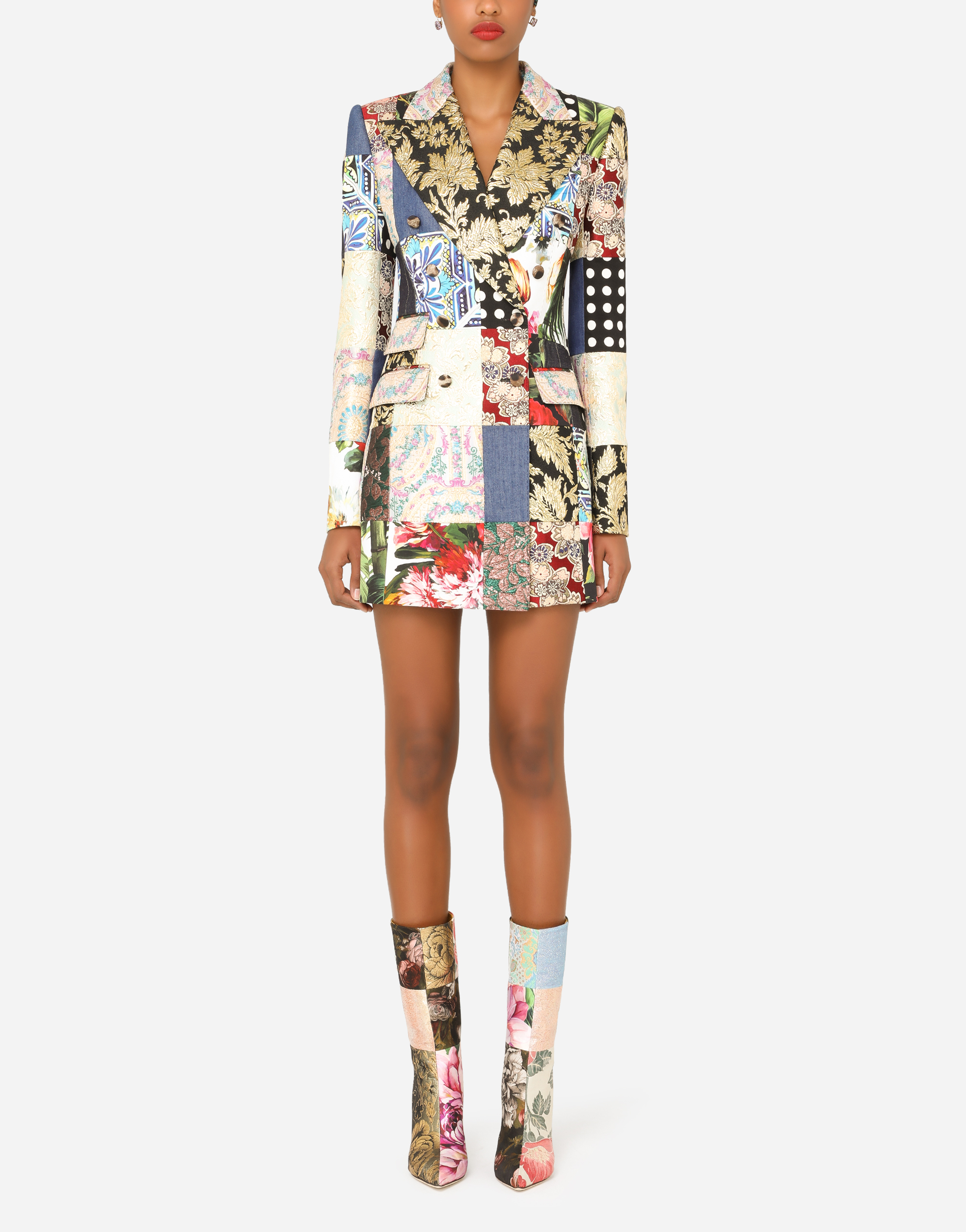 Dolce & Gabbana Dresses Double-breasted patchwork jacquard blazer