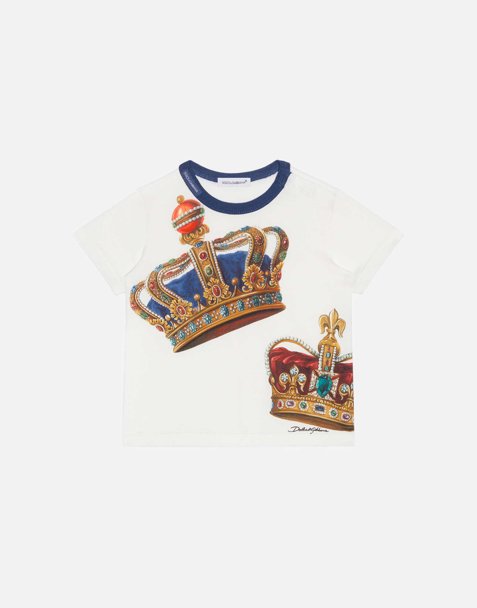 Dolce & Gabbana Kids' Jersey T-shirt With Crown Print