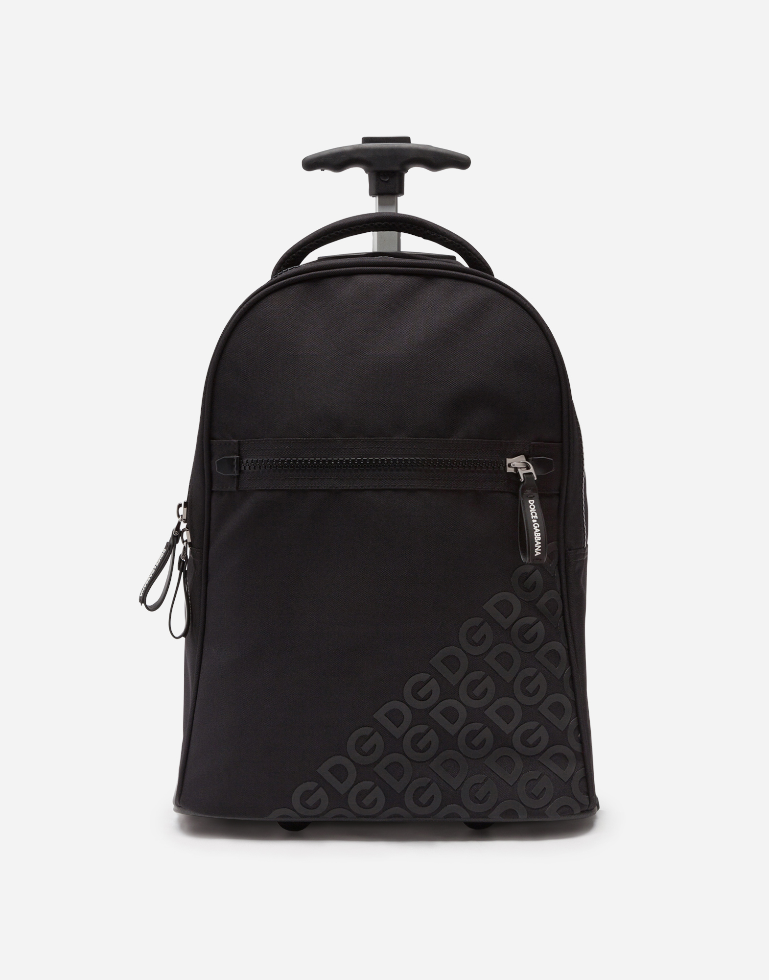 Dolce & Gabbana Cordura Nylon Wheelie Bag With Rubberized Logo In Black