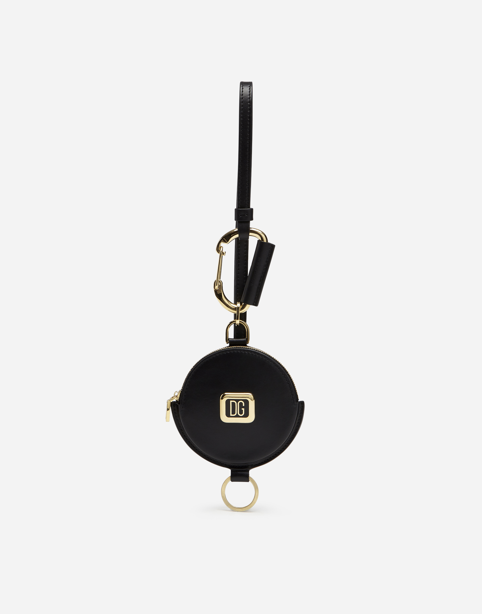 Dolce & Gabbana Calfskin Coin Pocket With Strap And Branded Plate