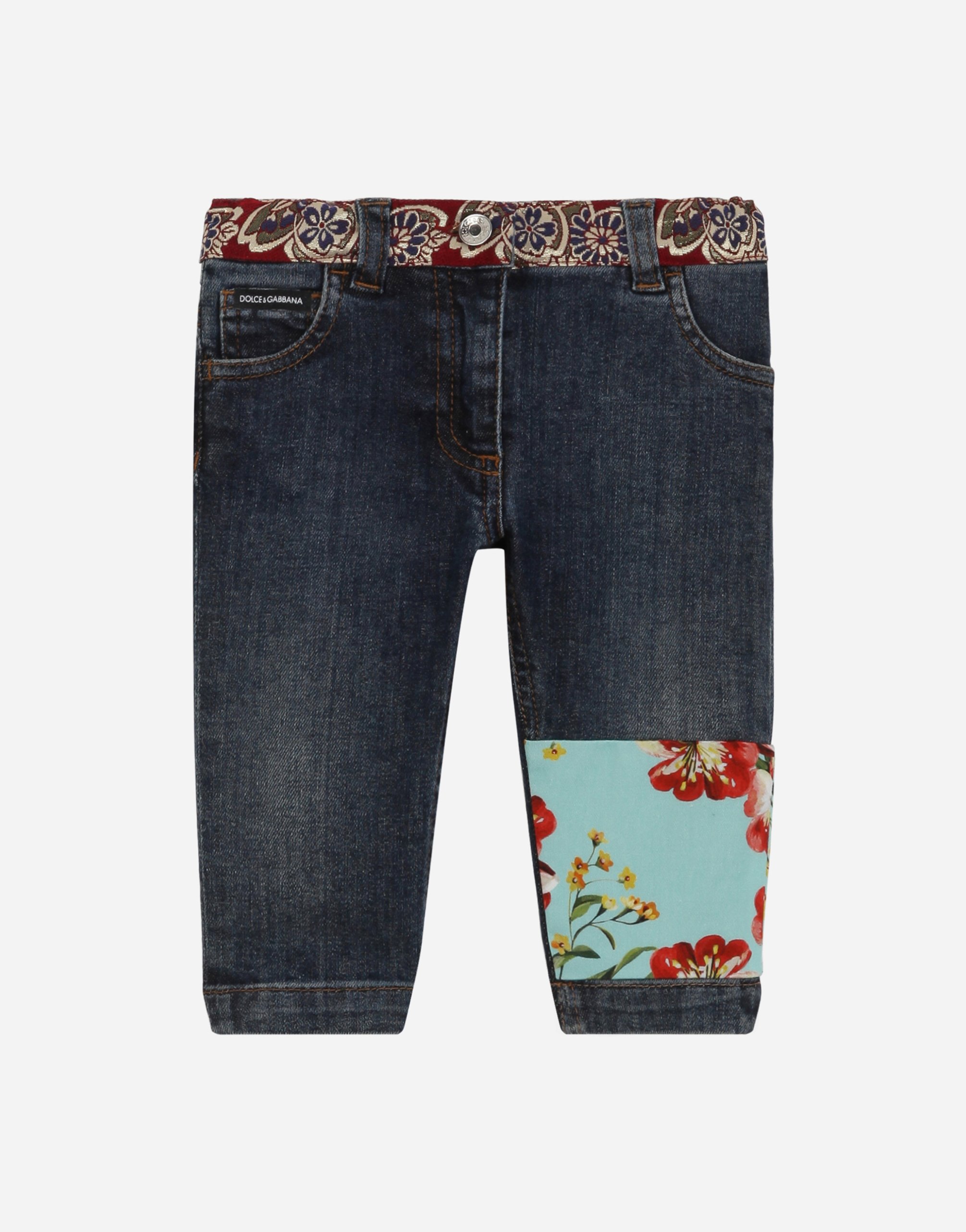 DOLCE & GABBANA Jacquard patchwork skinny jeans