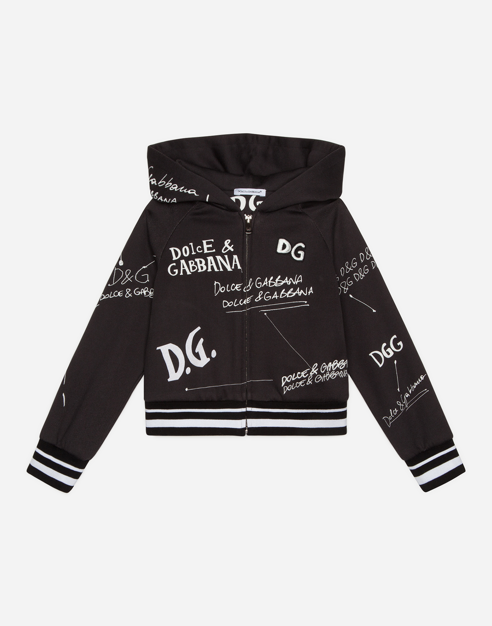 DOLCE & GABBANA Jersey hoodie with logo print