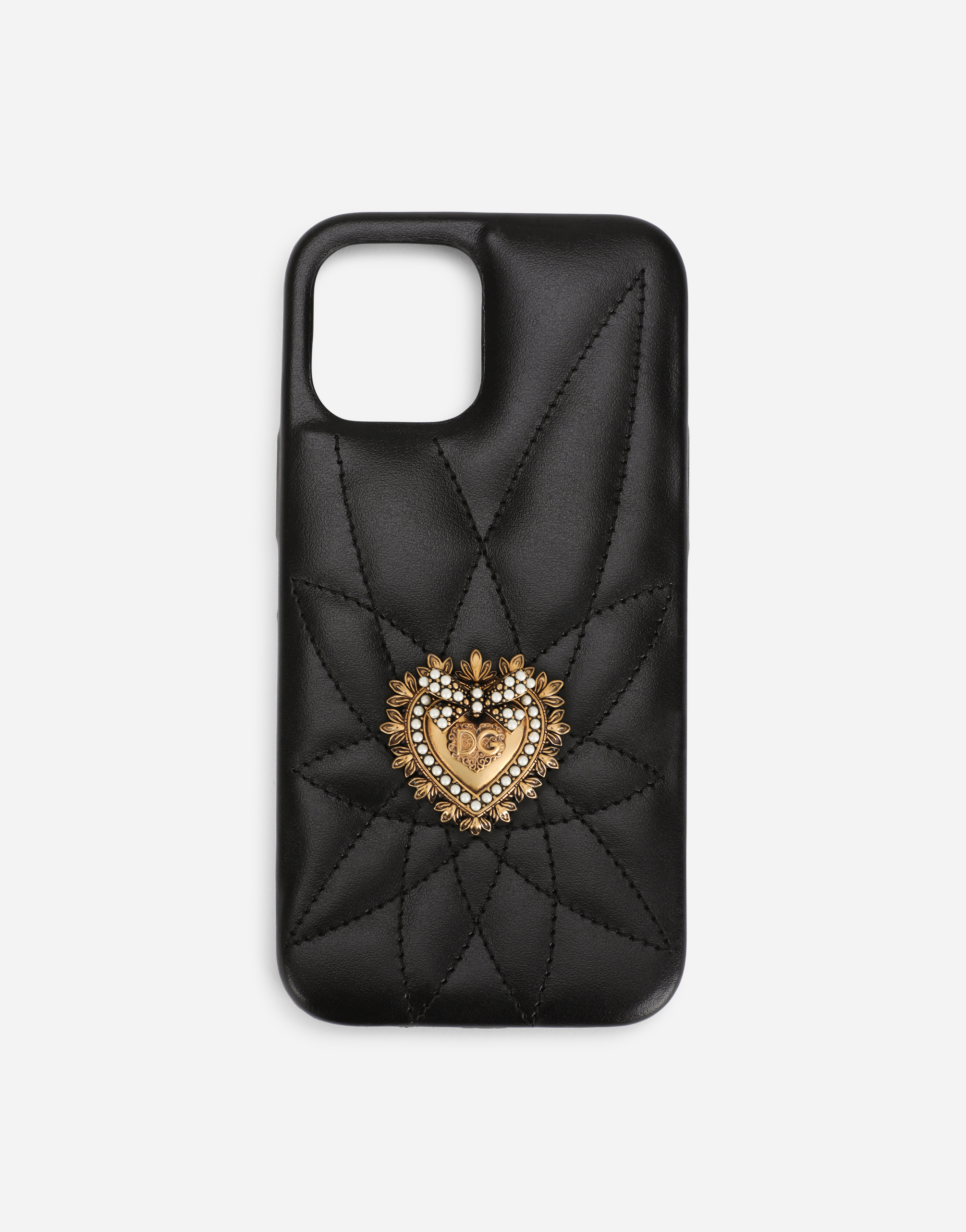 DOLCE & GABBANA QUILTED CALFSKIN DEVOTION IPHONE 12 PRO MAX COVER