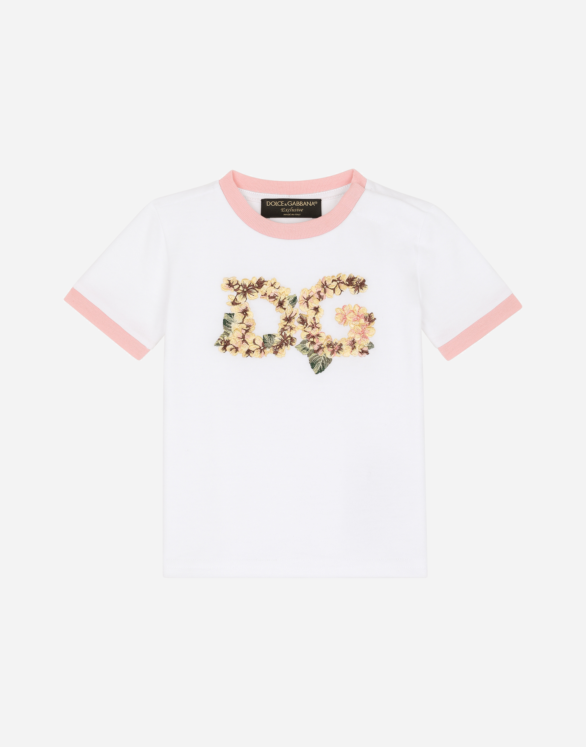 DOLCE & GABBANA Jersey t-shirt with hydrangea DG logo
