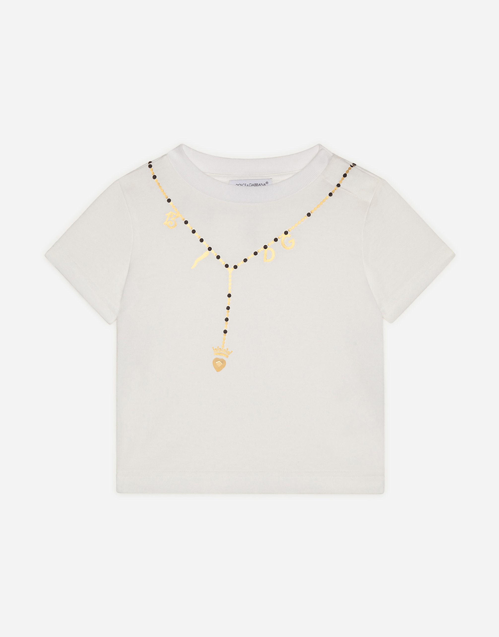 Dolce & Gabbana Babies' Jersey T-shirt With Necklace Print
