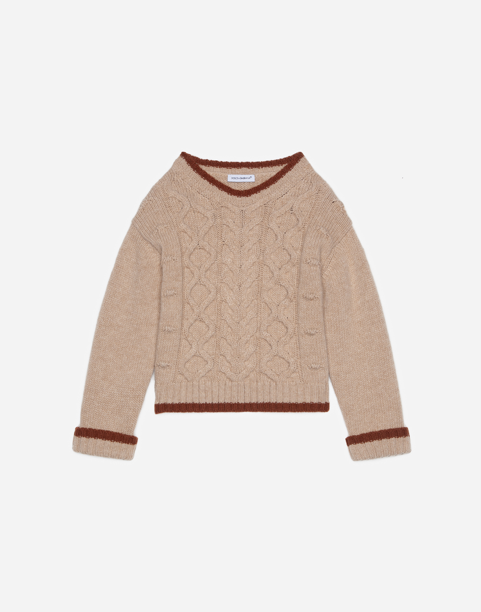 DOLCE & GABBANA Cable-knit crew-neck pullover