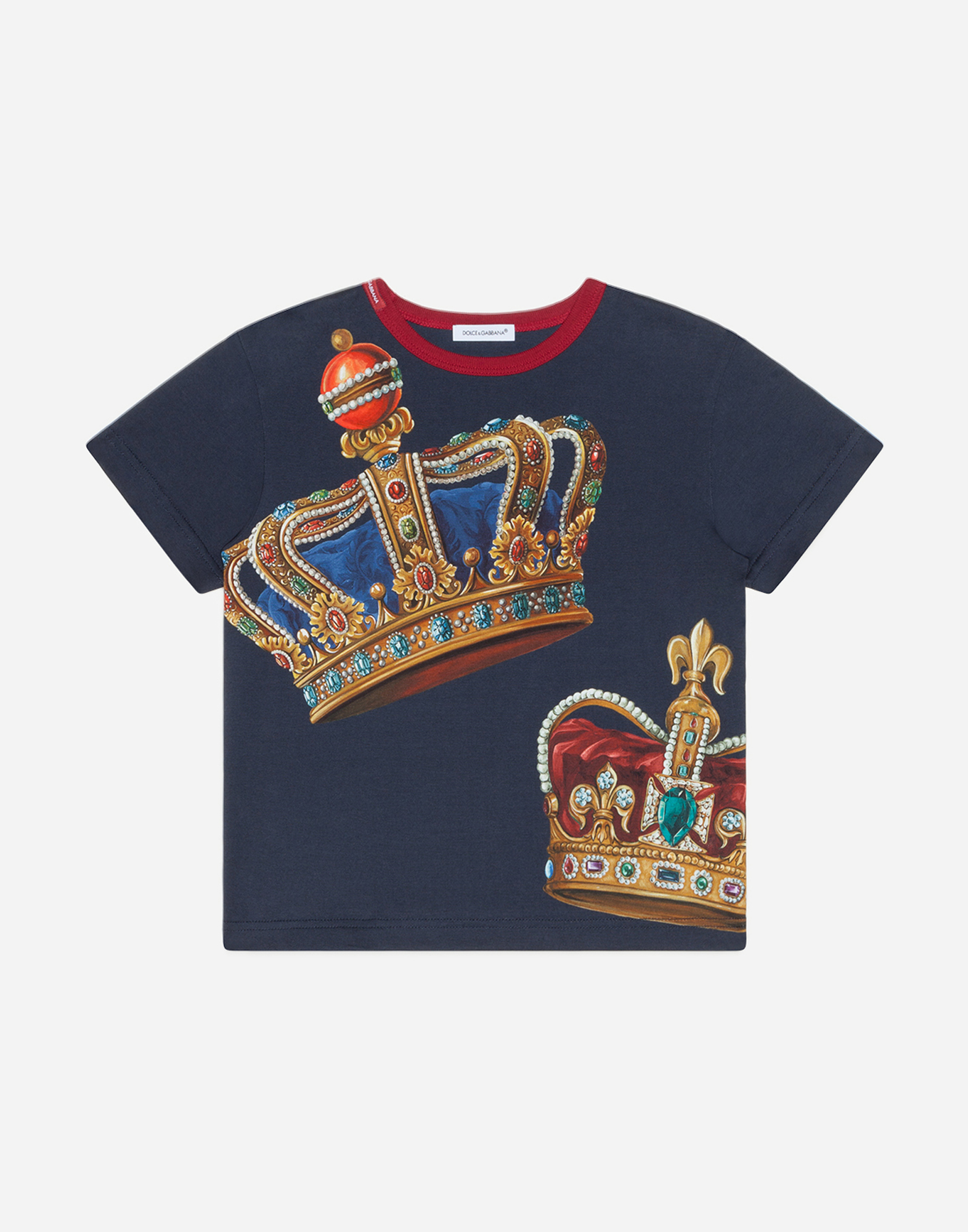 Dolce & Gabbana Kids' Jersey T-shirt With Crown Print