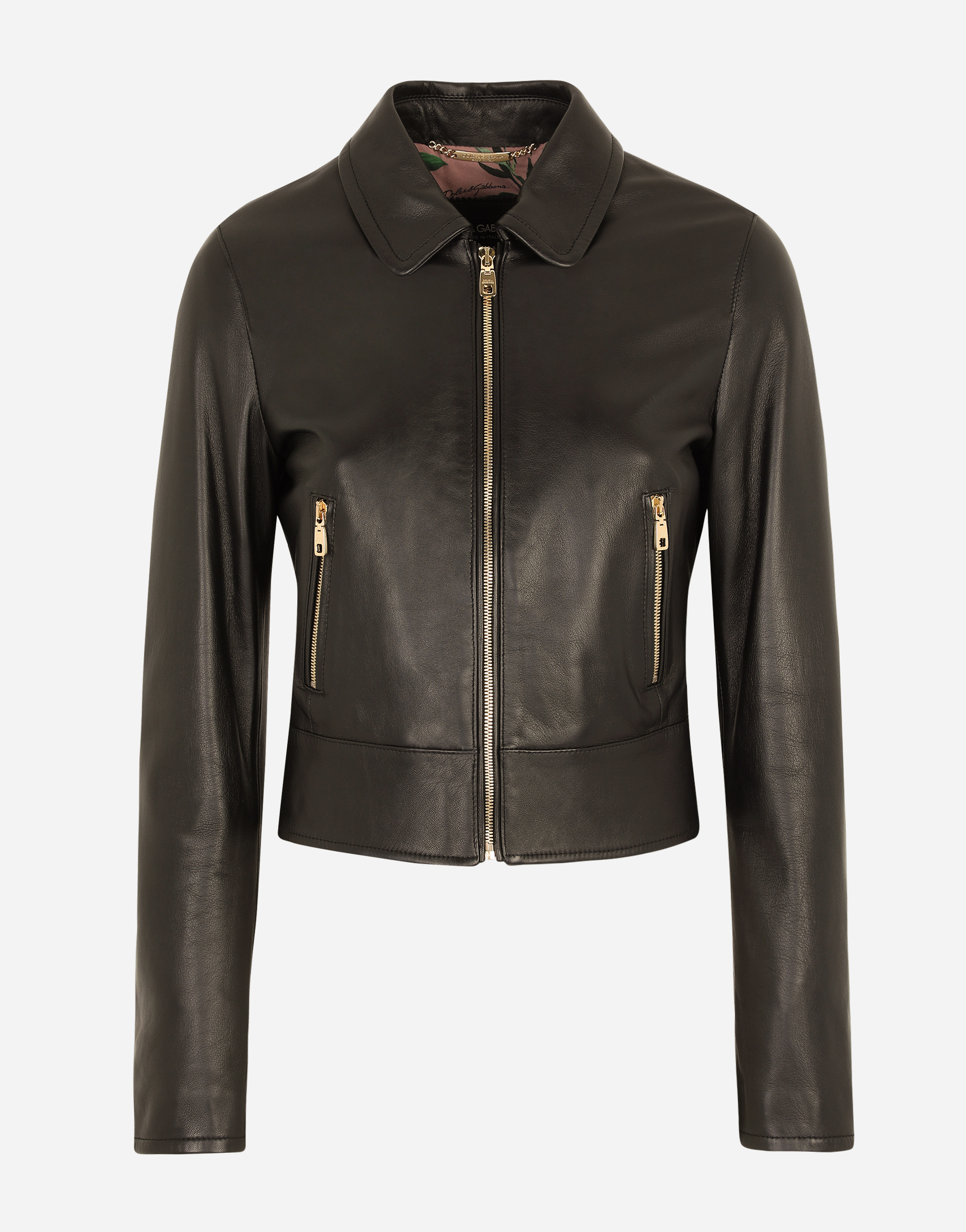 dolce and gabbana black leather jacket