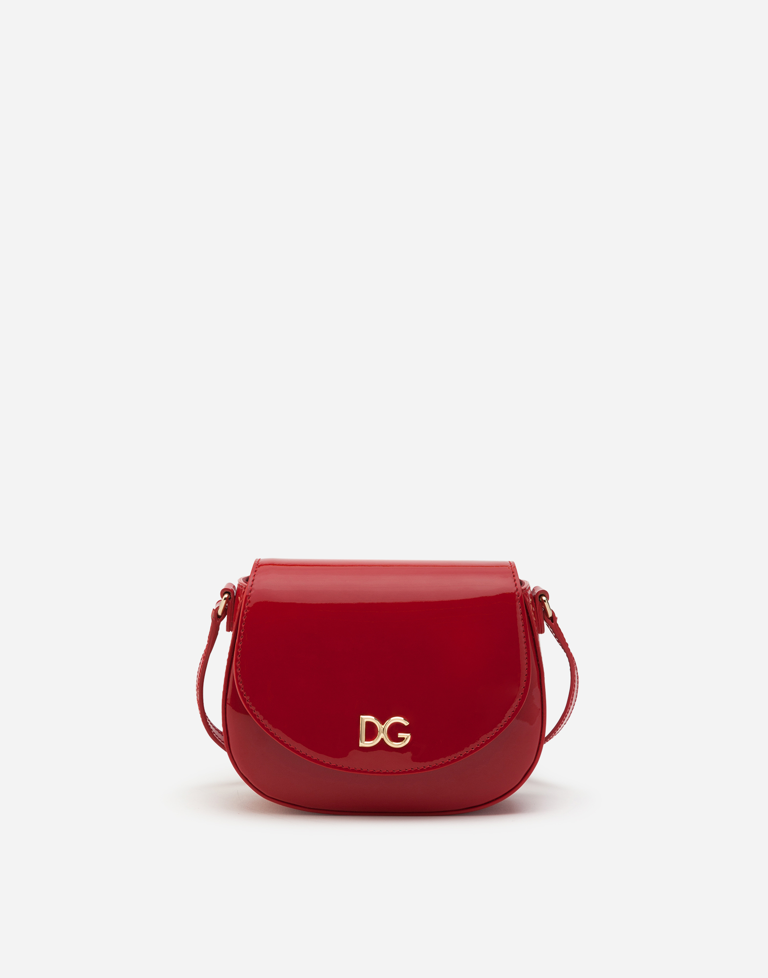 DOLCE & GABBANA Patent leather crossbody bag with DG logo