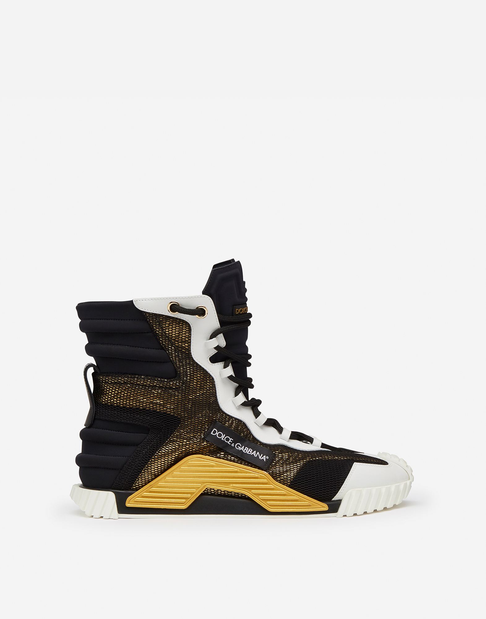 High top NS1 sneakers in mixed materials
