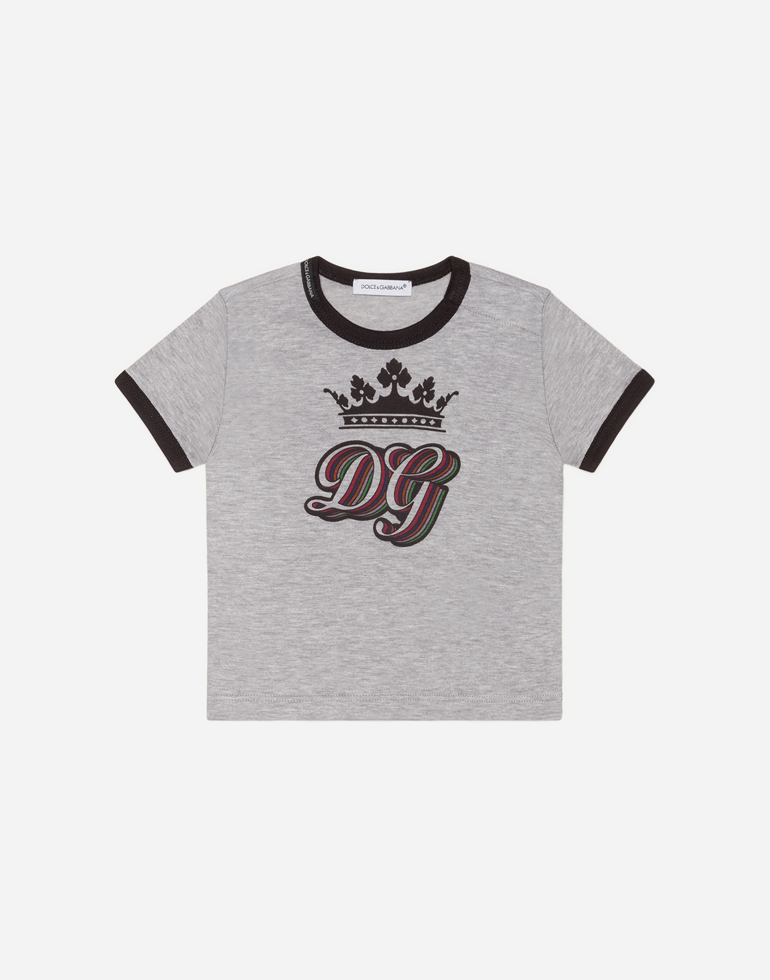 Dolce & Gabbana Kids' Jersey T-shirt With Dg Crown Print