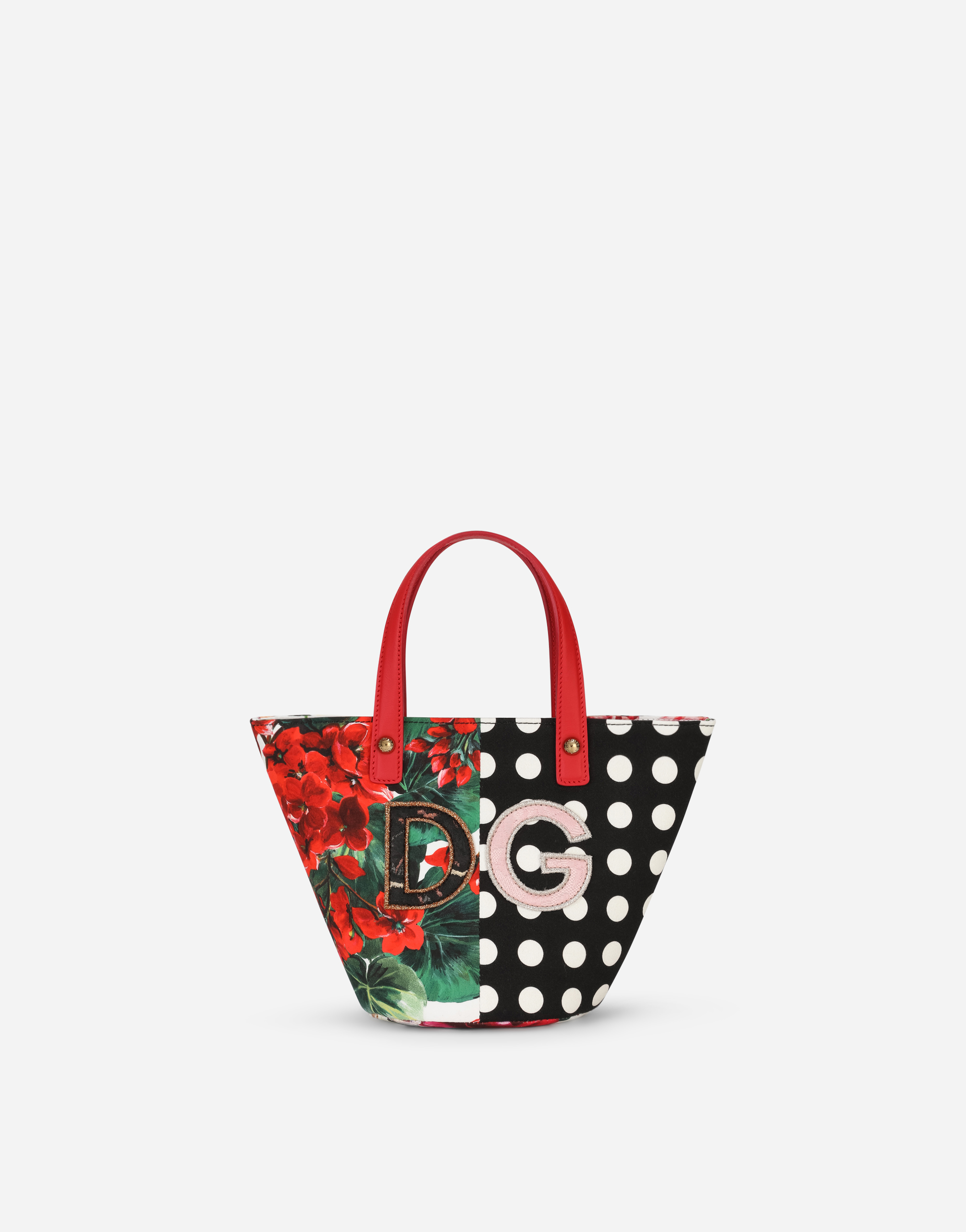 Dolce & Gabbana Poplin Patchwork Shoulder Bag With Dg Patch Embellishment
