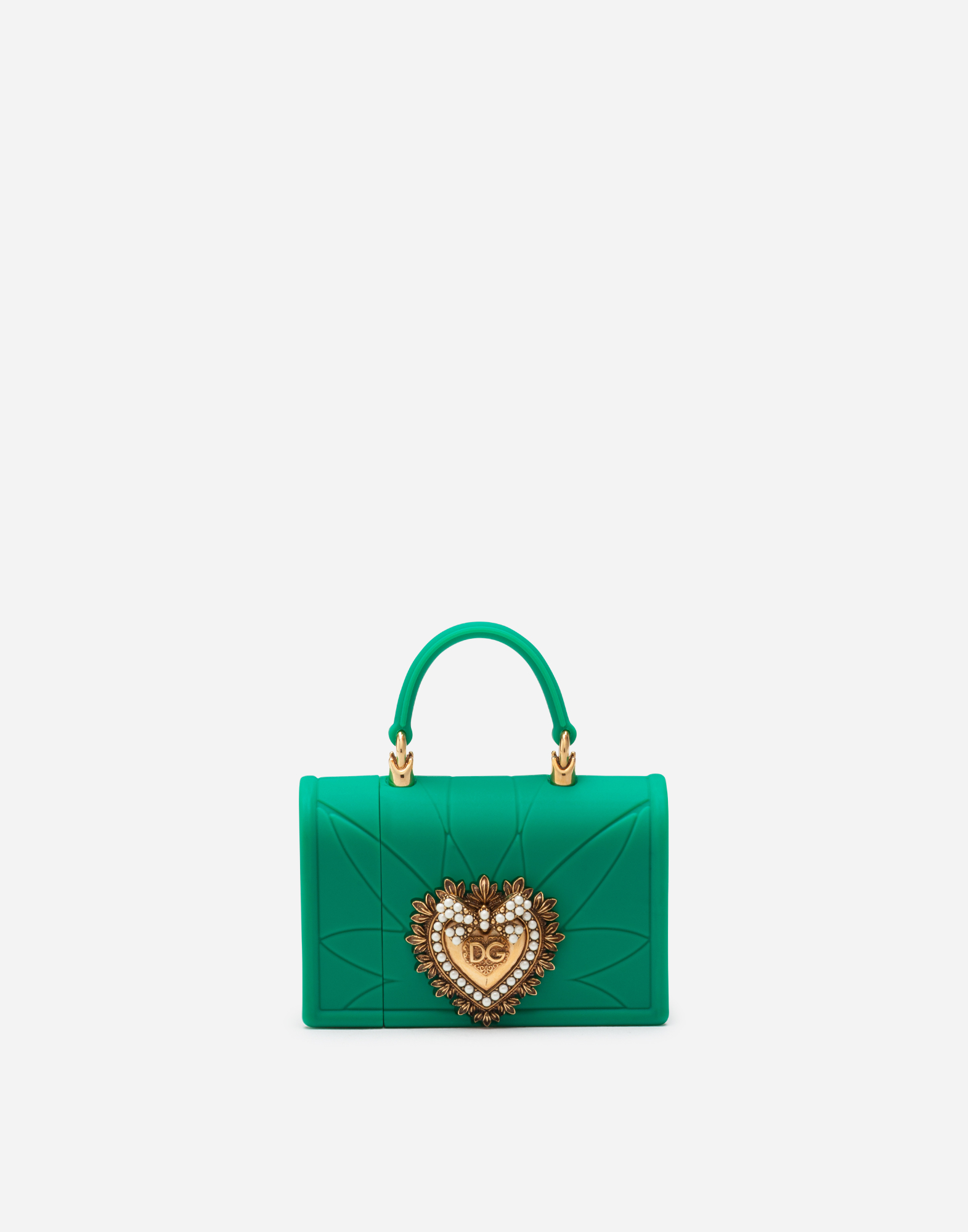 Dolce & Gabbana Silicone Devotion Airpods Case In Green