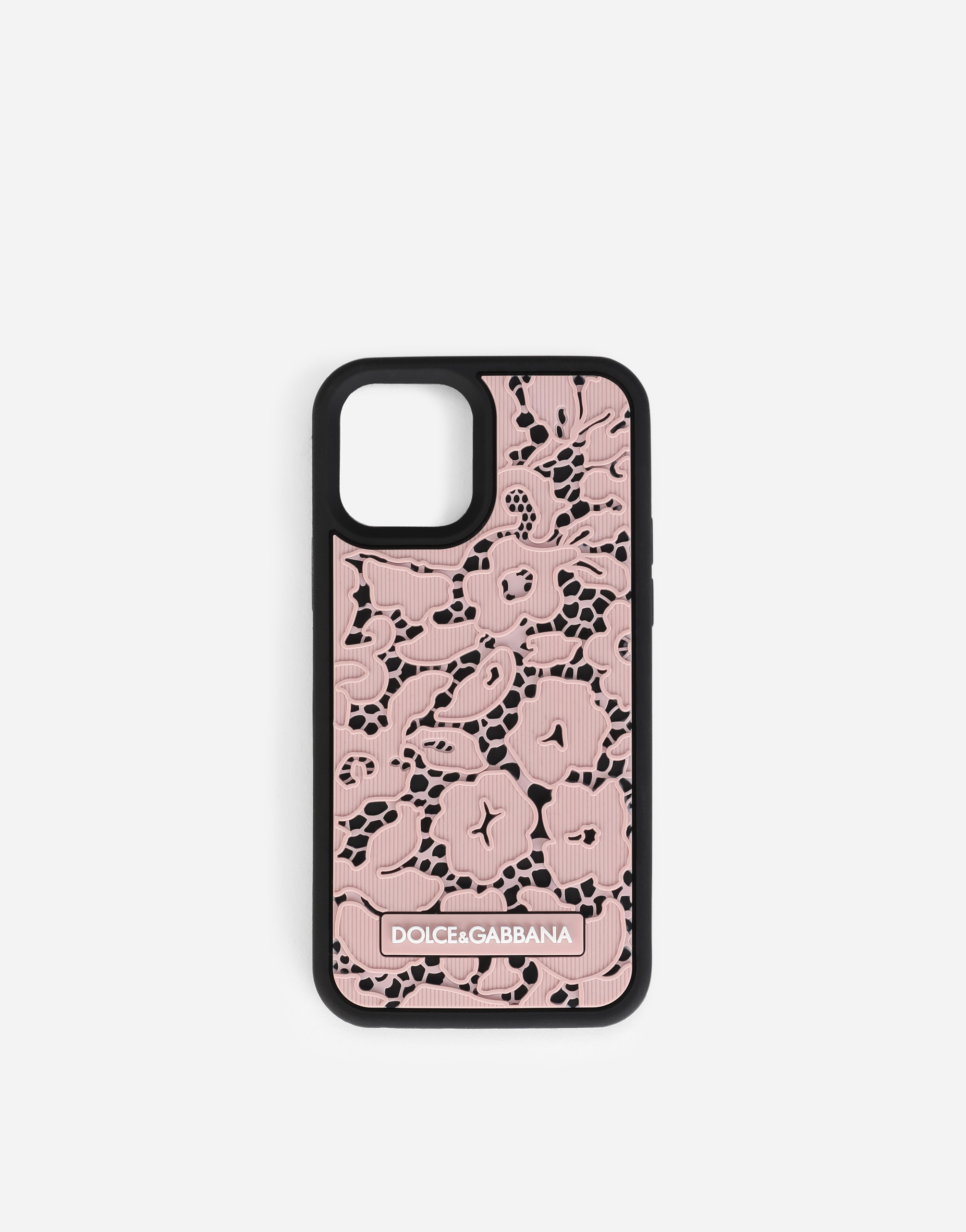 Dolce & Gabbana Lace Rubber Iphone 12/12 Pro Cover In Pink
