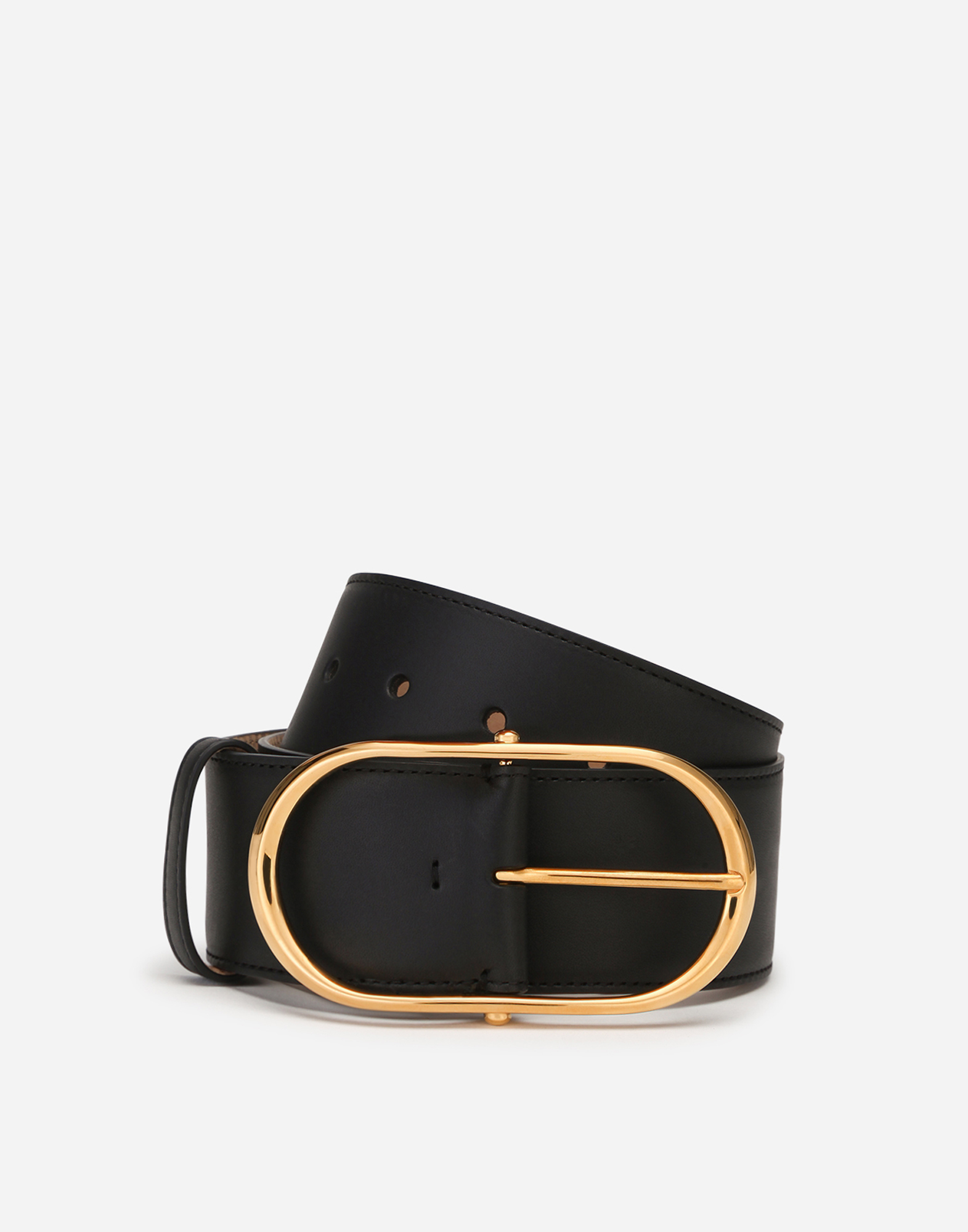 DOLCE & GABBANA Belt in cowhide with oval buckle