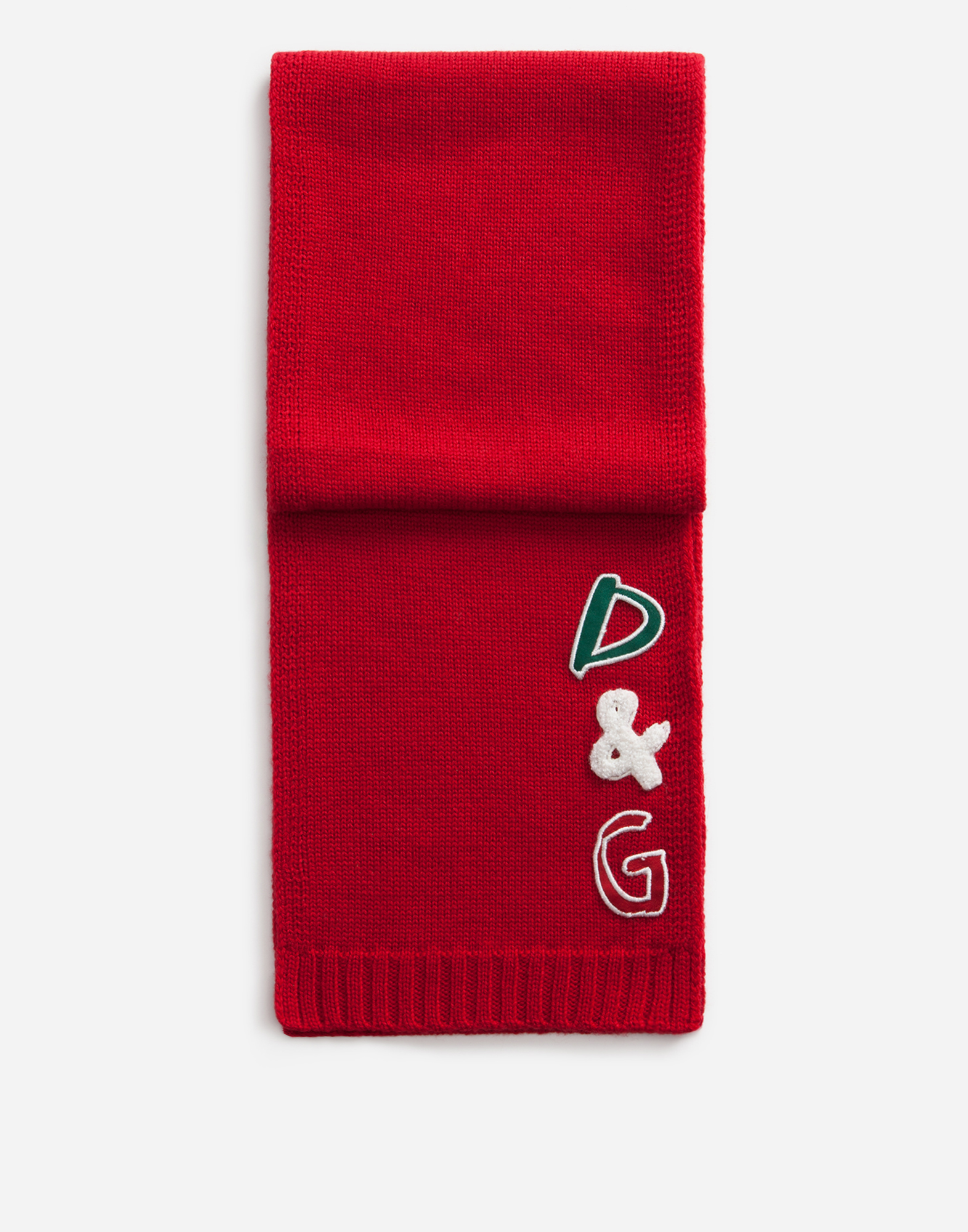 DOLCE & GABBANA Wool scarf with D&G patch
