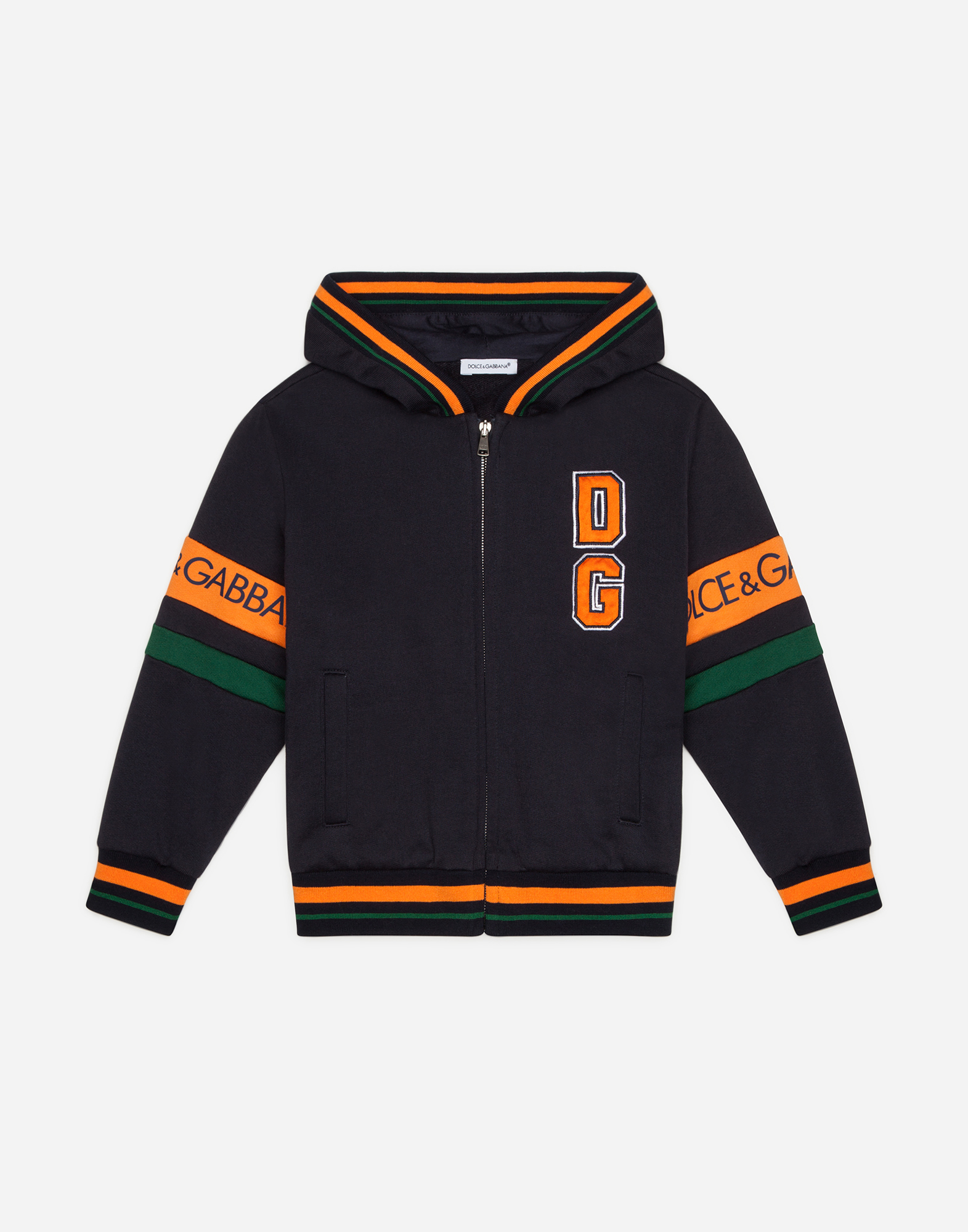 DOLCE & GABBANA Jersey hoodie with DG patch