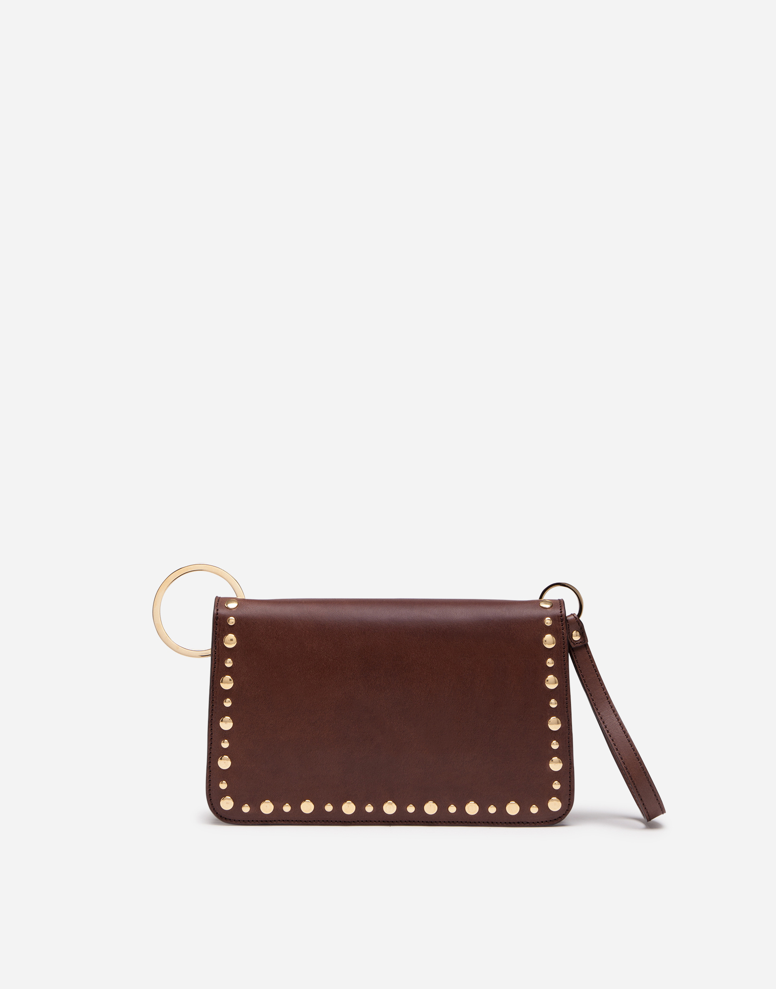 DOLCE & GABBANA BIKER BAG IN COWHIDE WITH EMBROIDERED STUDS