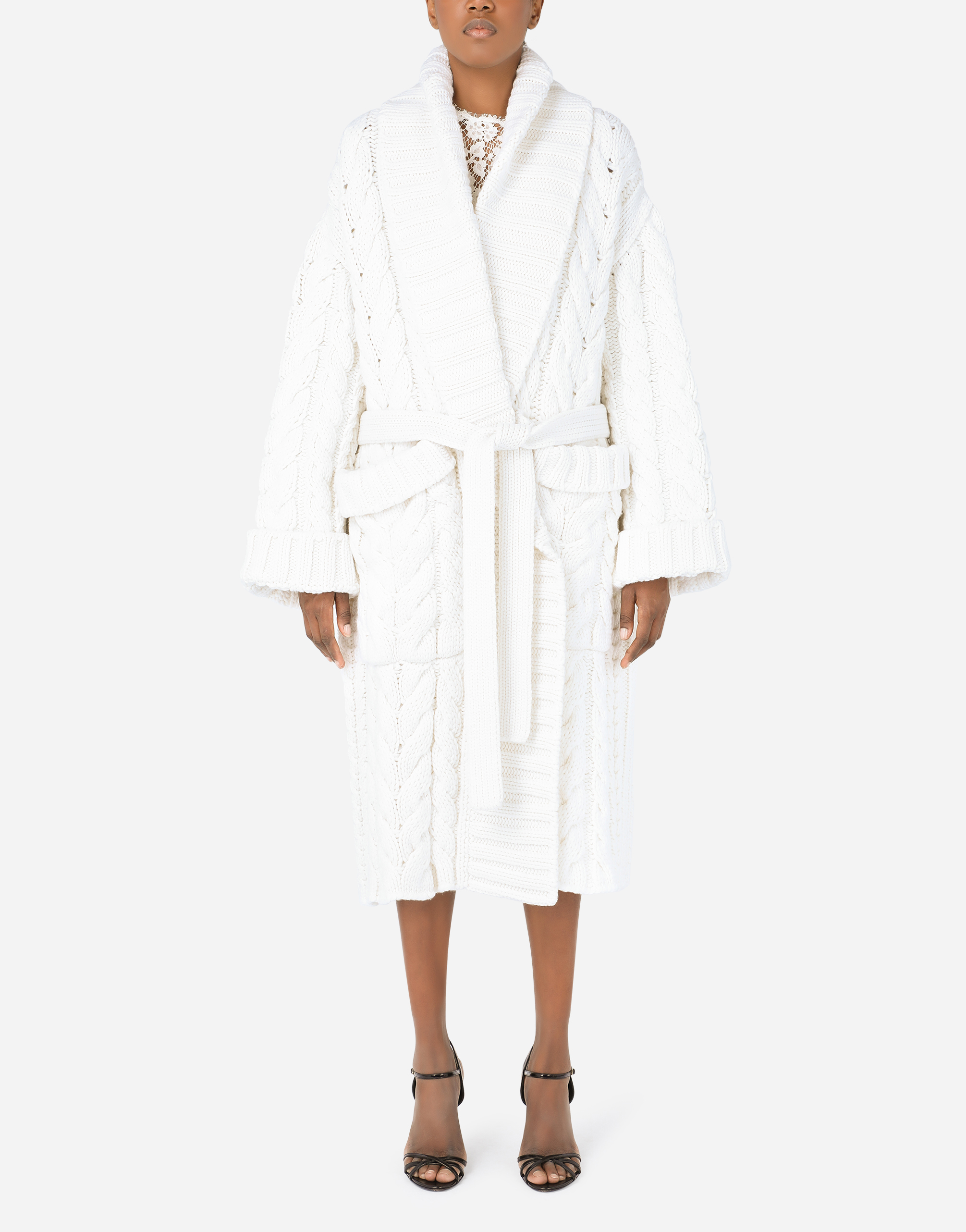 Dolce & Gabbana Long Belted Wool And Cashmere Cardigan