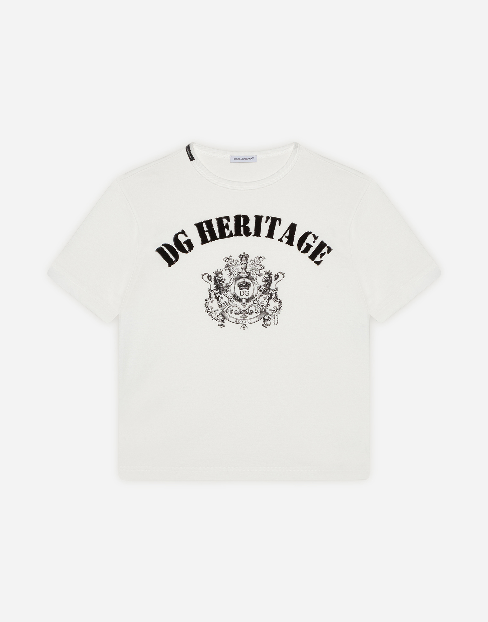 Dolce & Gabbana Kids' Jersey T-shirt With Dg Heritage Print