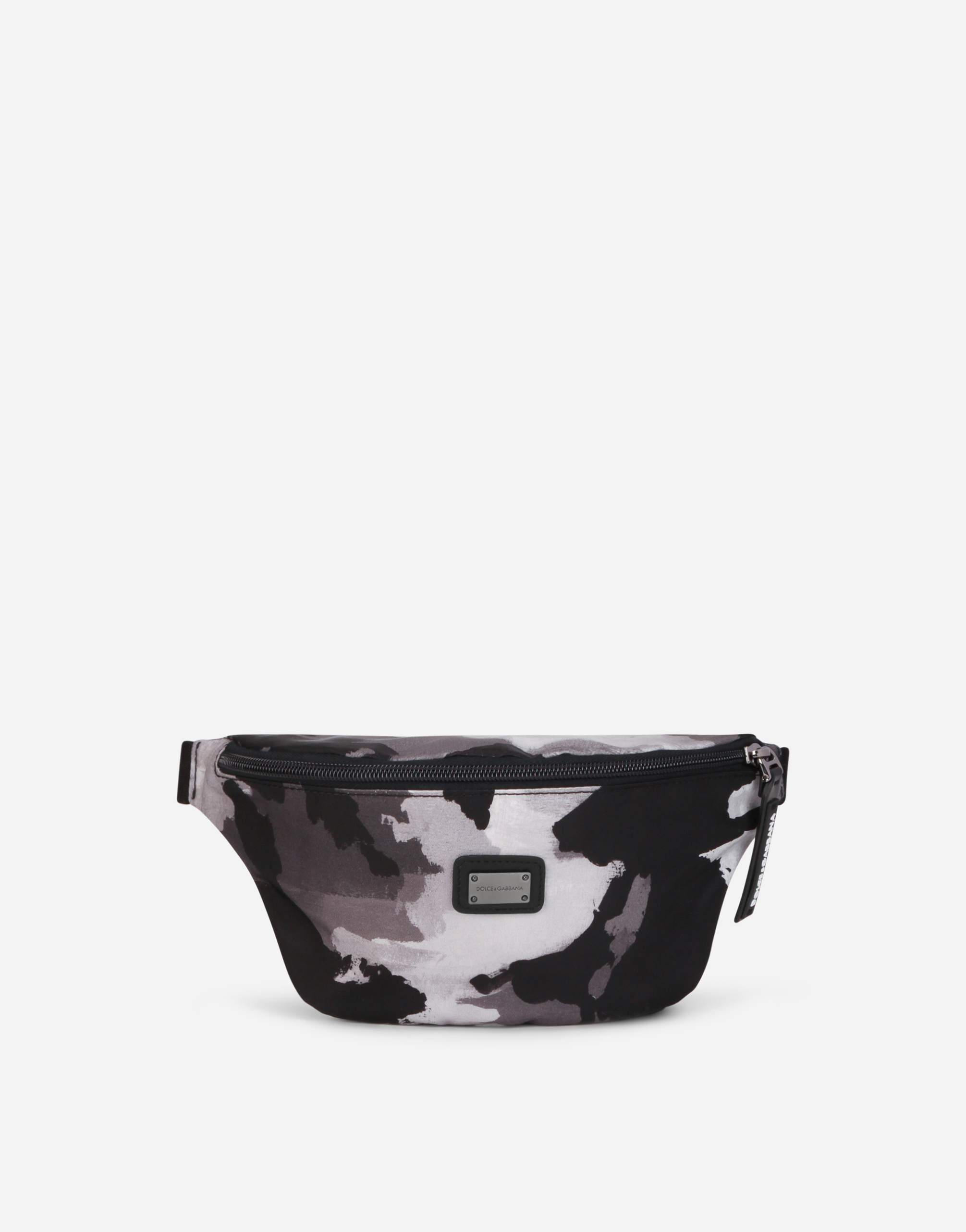 Dolce & Gabbana Nylon Belt Bag With Camouflage Print In Multicolor