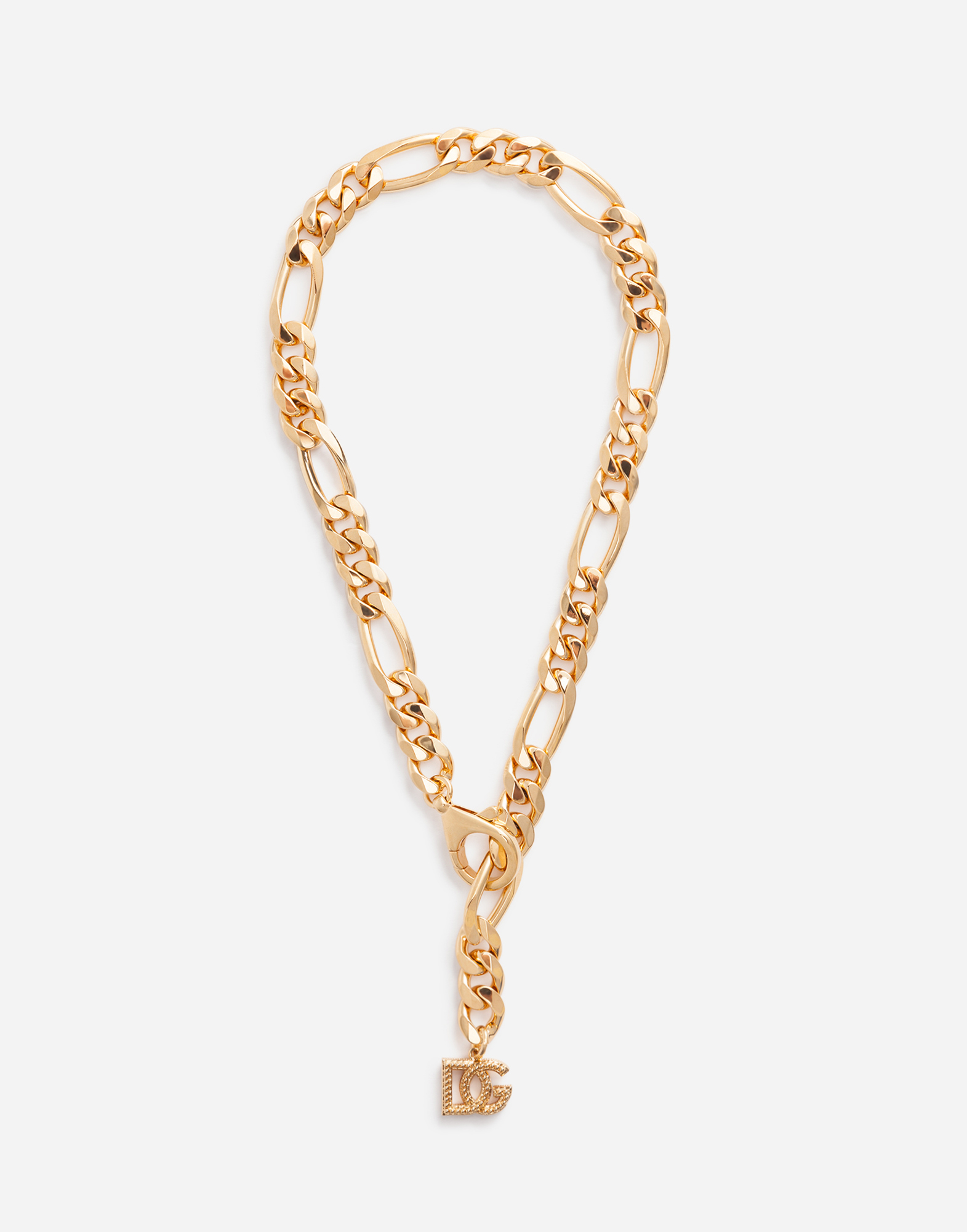 DOLCE & GABBANA CHAIN NECKLACE WITH DG LOGO CHARMS
