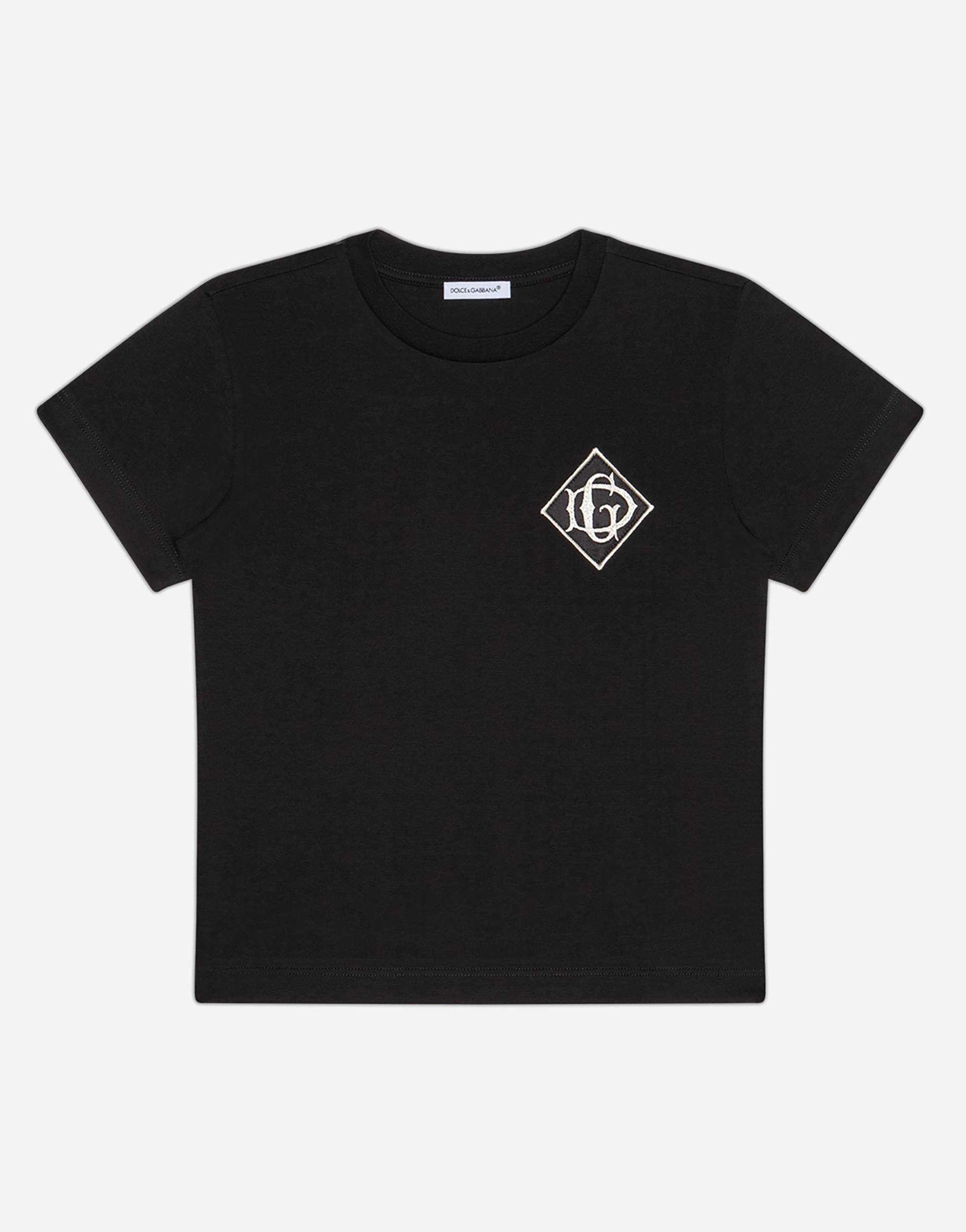 Dolce & Gabbana Kids' Jersey T-shirt With Satin Dg Detail