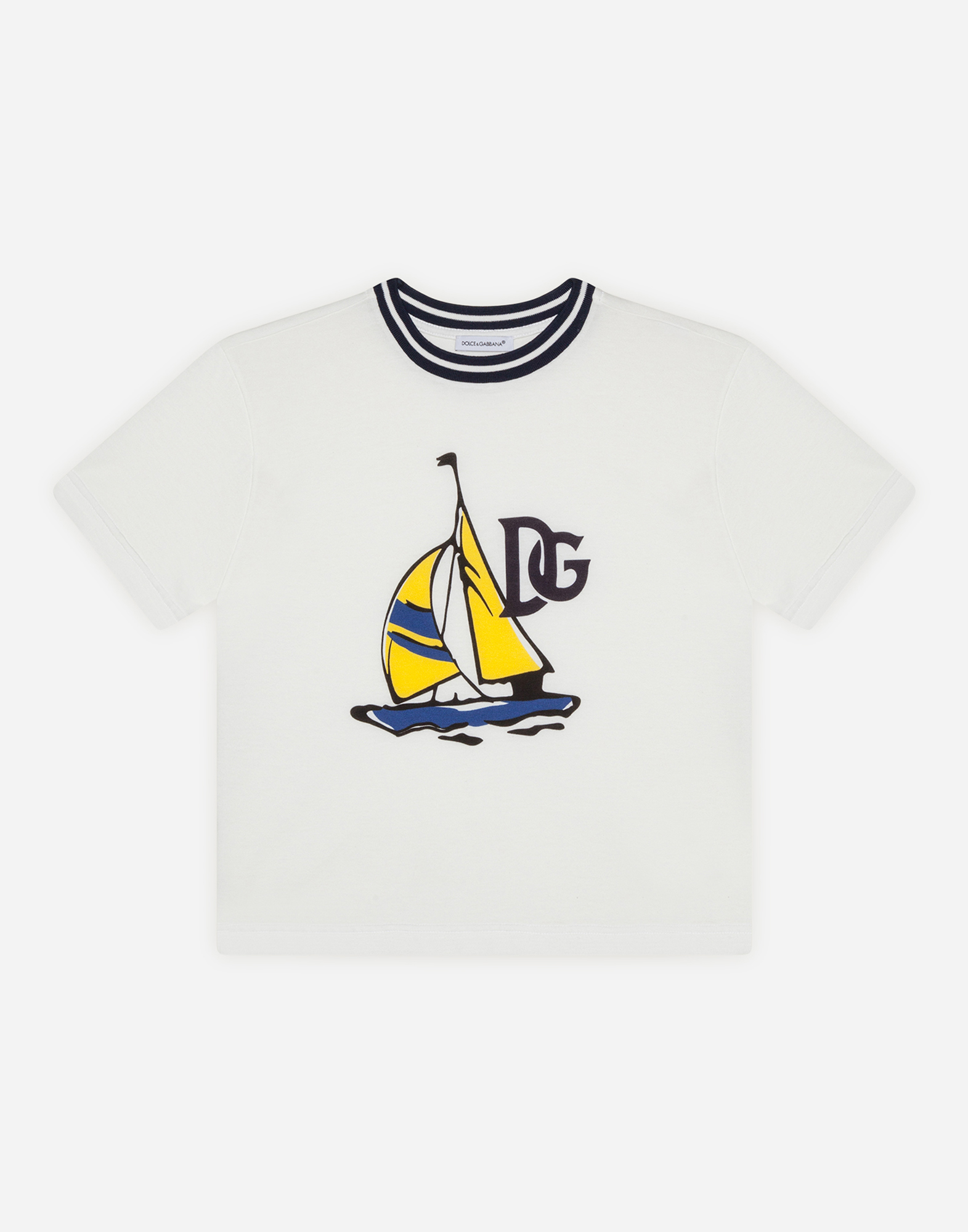 Dolce & Gabbana Kids' Jersey T-shirt With Sailboat Print