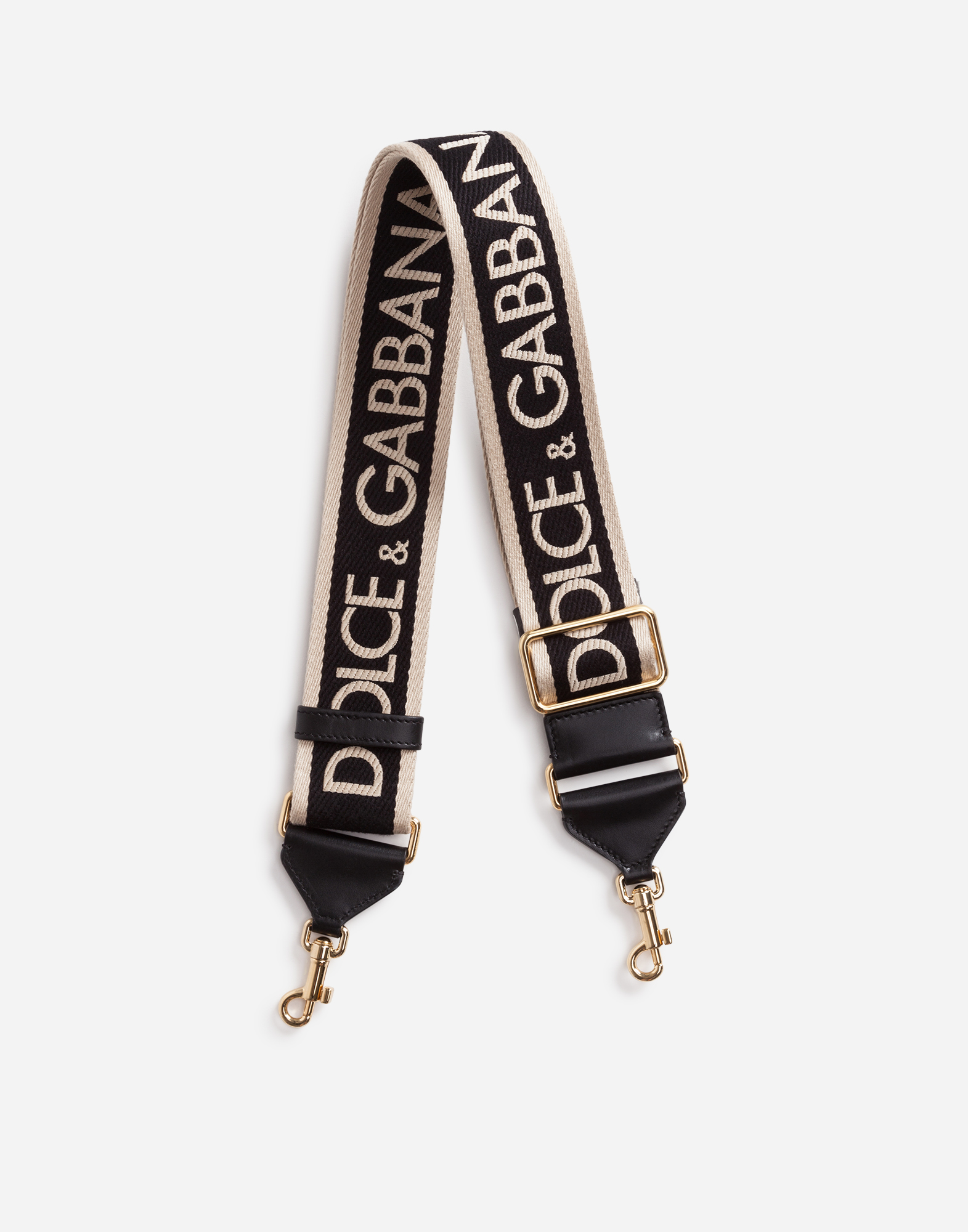 Dolce & Gabbana Branded Fabric And Leather Strap