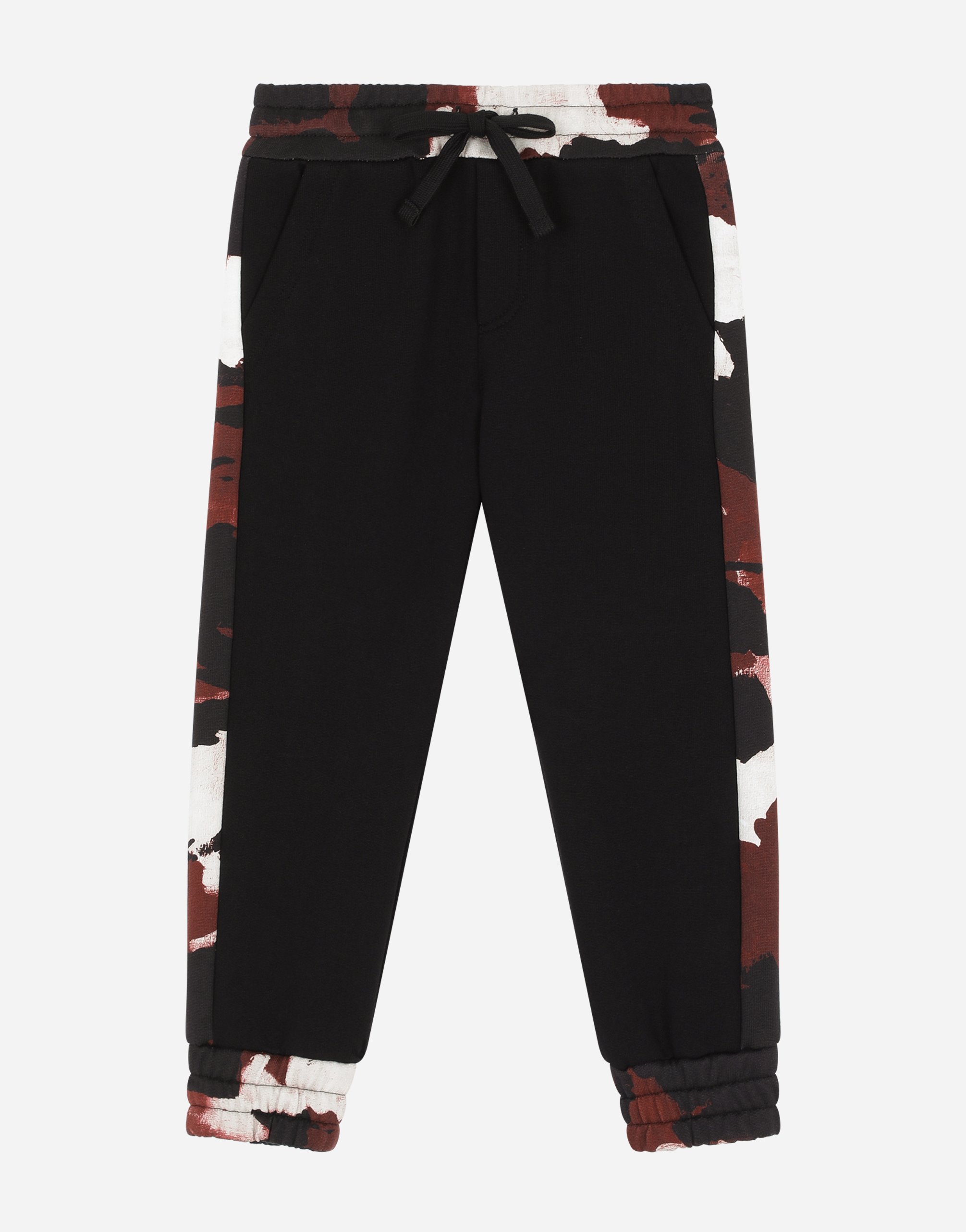 DOLCE & GABBANA Jersey jogging pants with camouflage intarsia