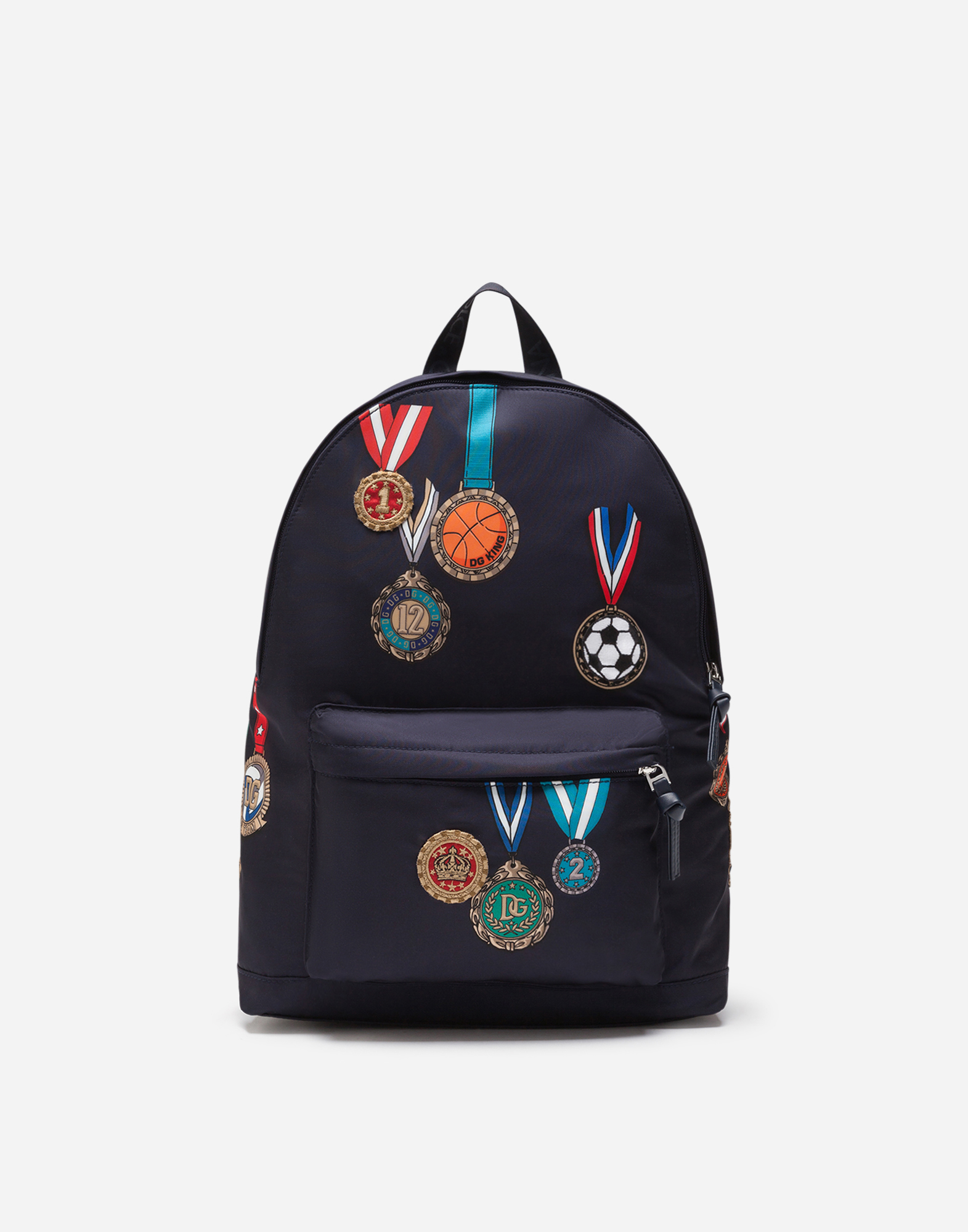 DOLCE & GABBANA Nylon backpack with medal print