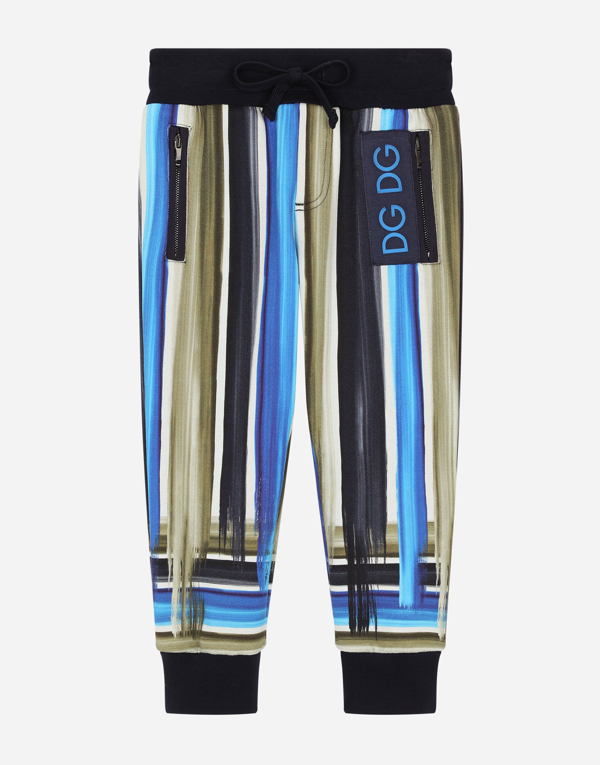 DOLCE & GABBANA Jersey jogging pants with painted stripe print