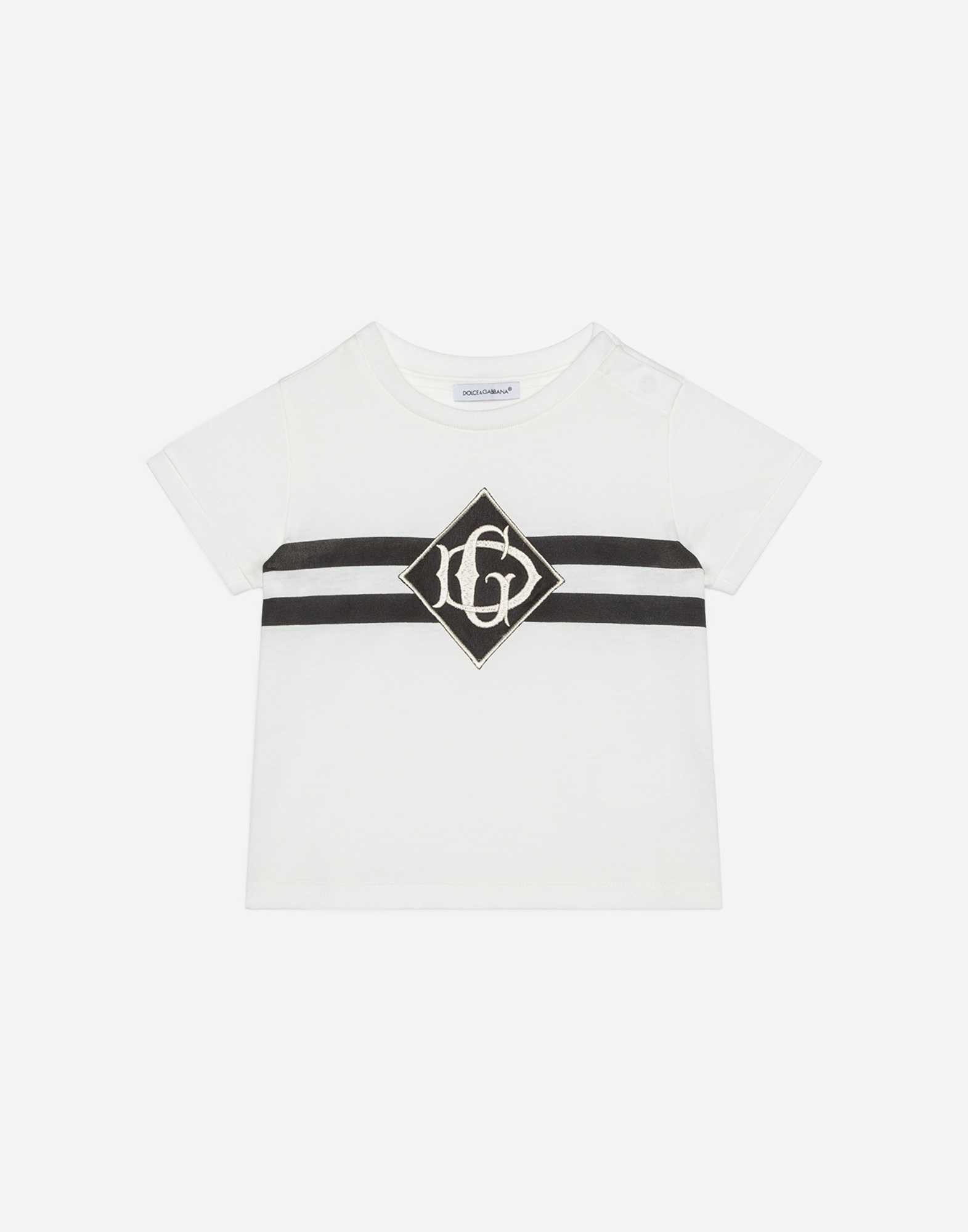 Dolce & Gabbana Kids' Printed Jersey T-shirt With Satin Dg Detail