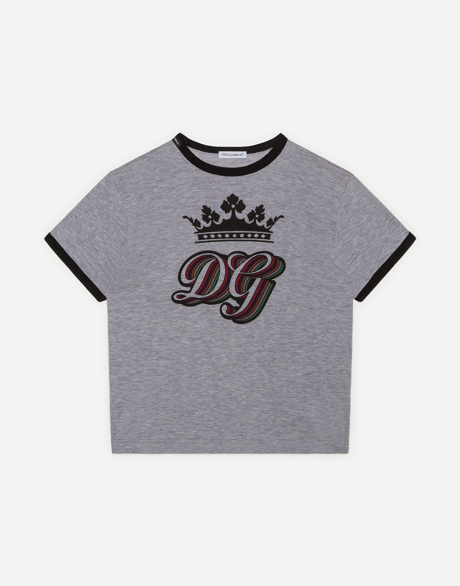 Dolce & Gabbana Kids' Jersey T-shirt With Dg Crown Print